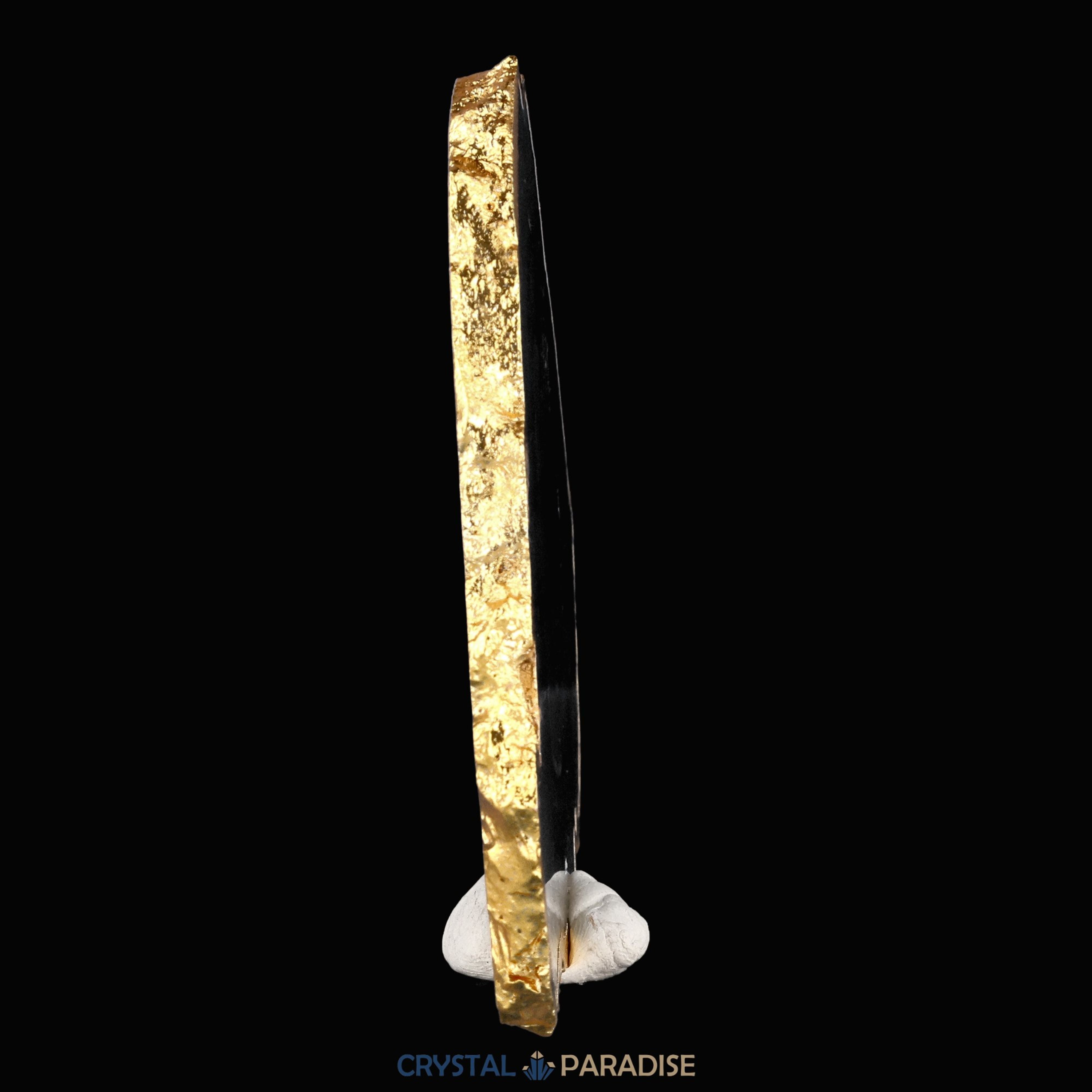 Achatscheibe grün weiss mit Goldrand - ca. 10 cm – Ansicht 7
