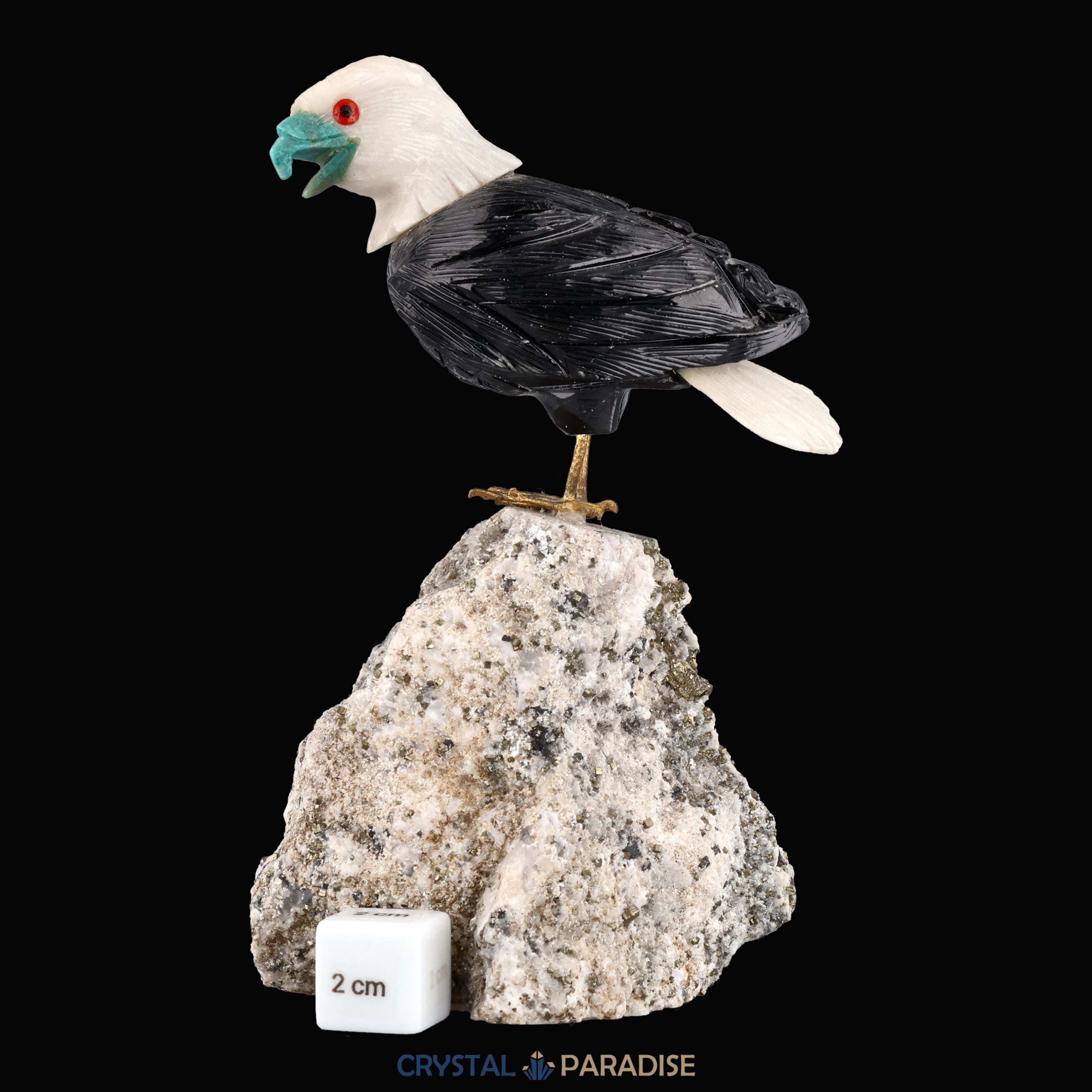 Adlerfigur auf Pyrit (18 cm) – Ansicht 5