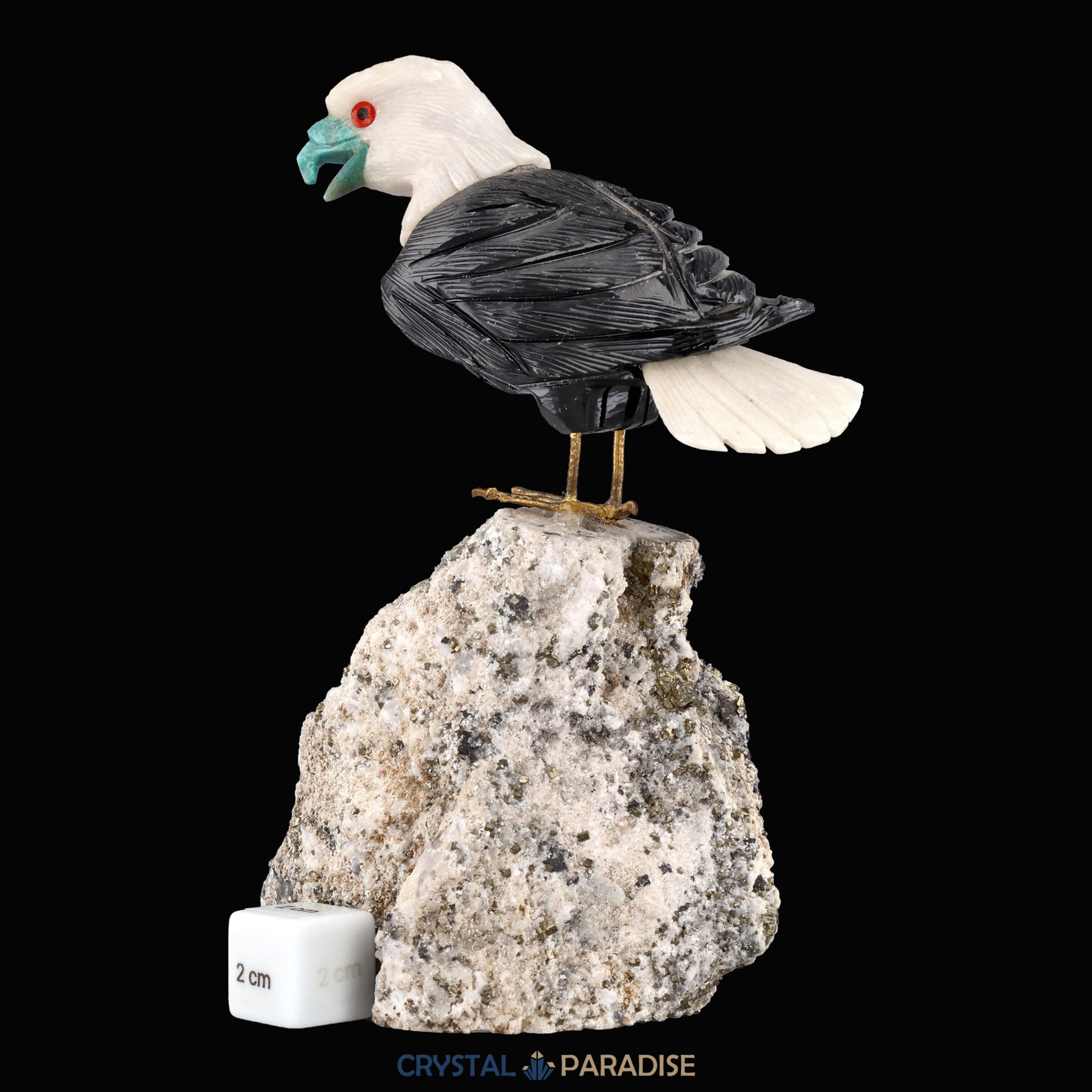 Adlerfigur auf Pyrit (18 cm) – Ansicht 6