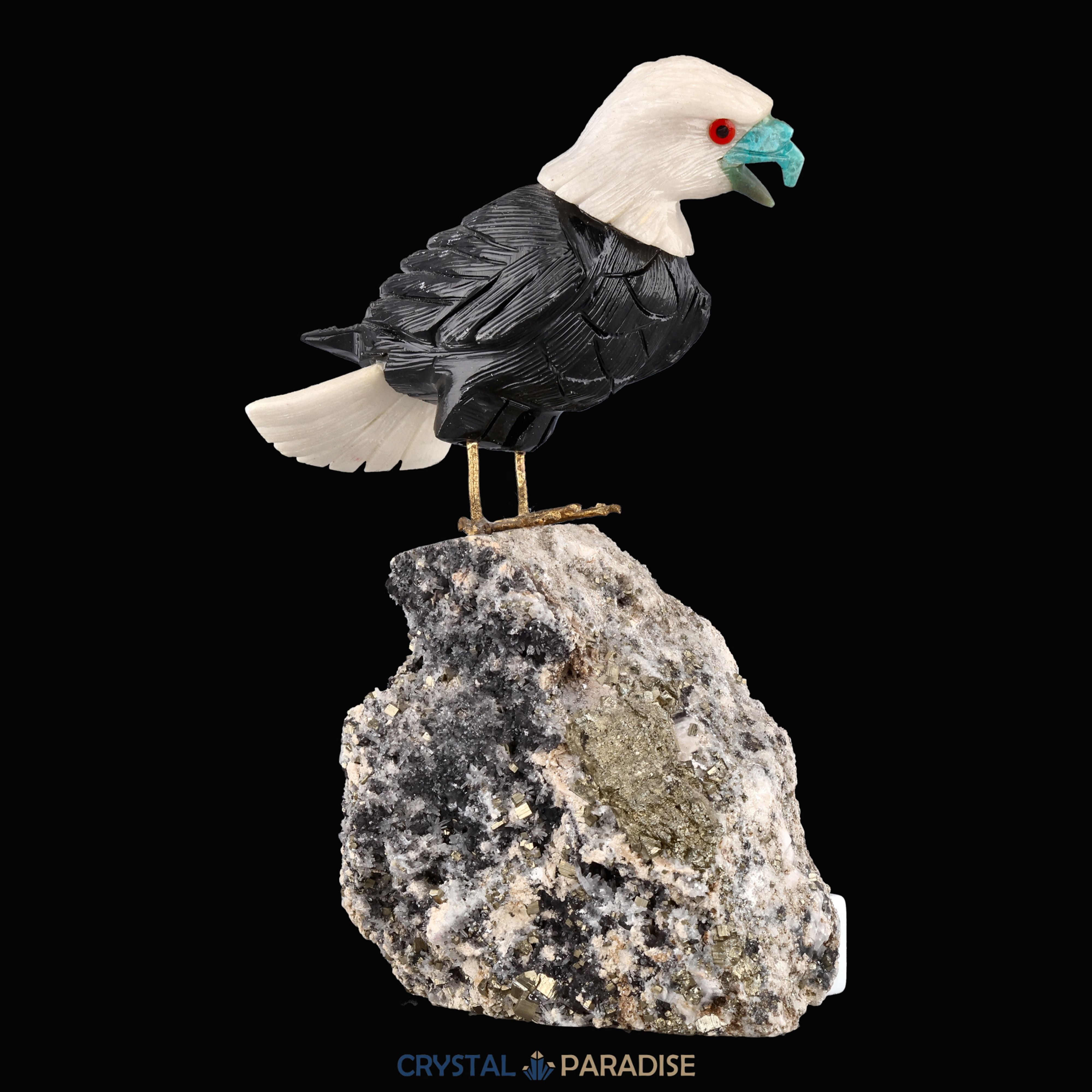 Adlerfigur auf Pyrit (18 cm) – Ansicht 9