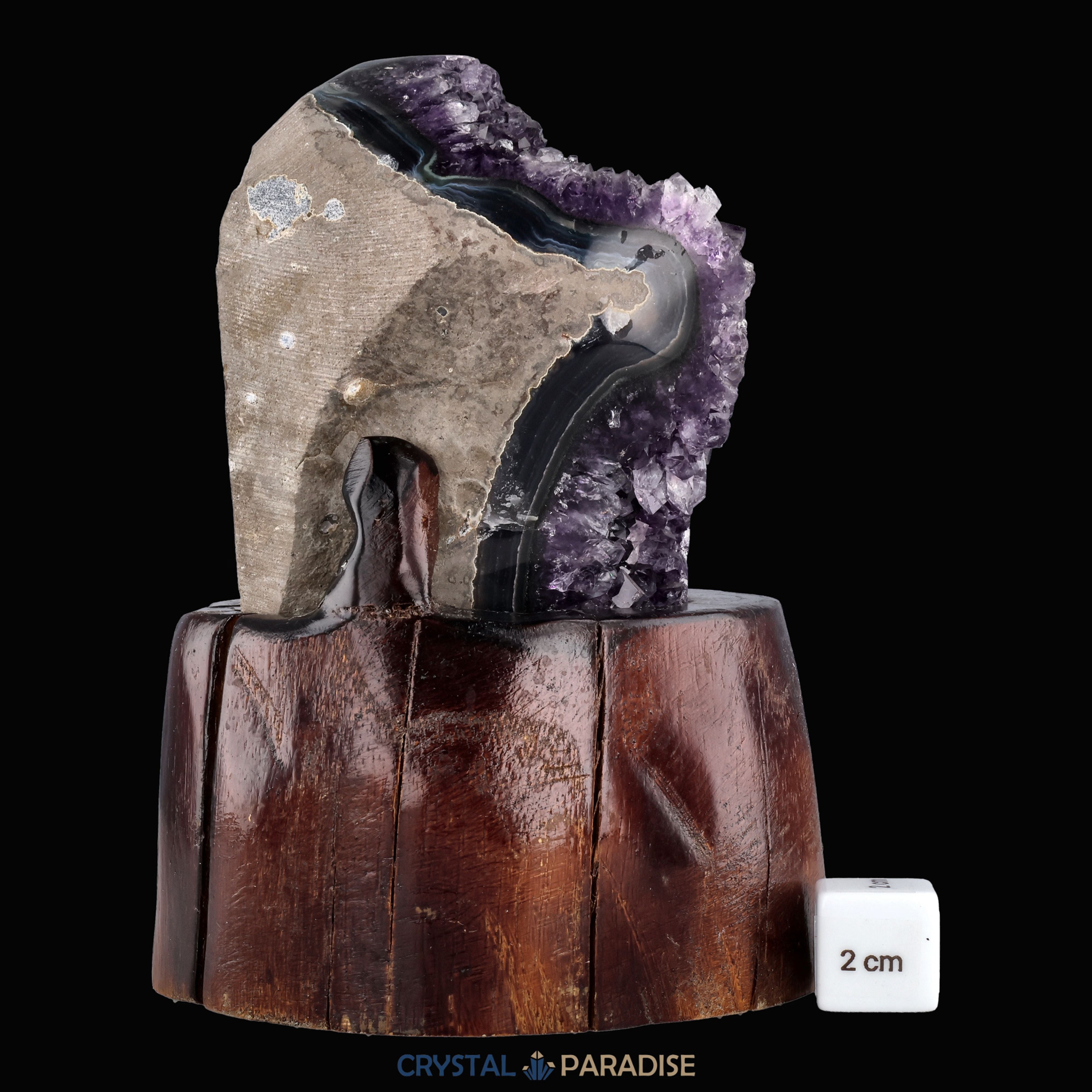 Amethyst Druse auf Holzständer (1046g) – Ansicht 10