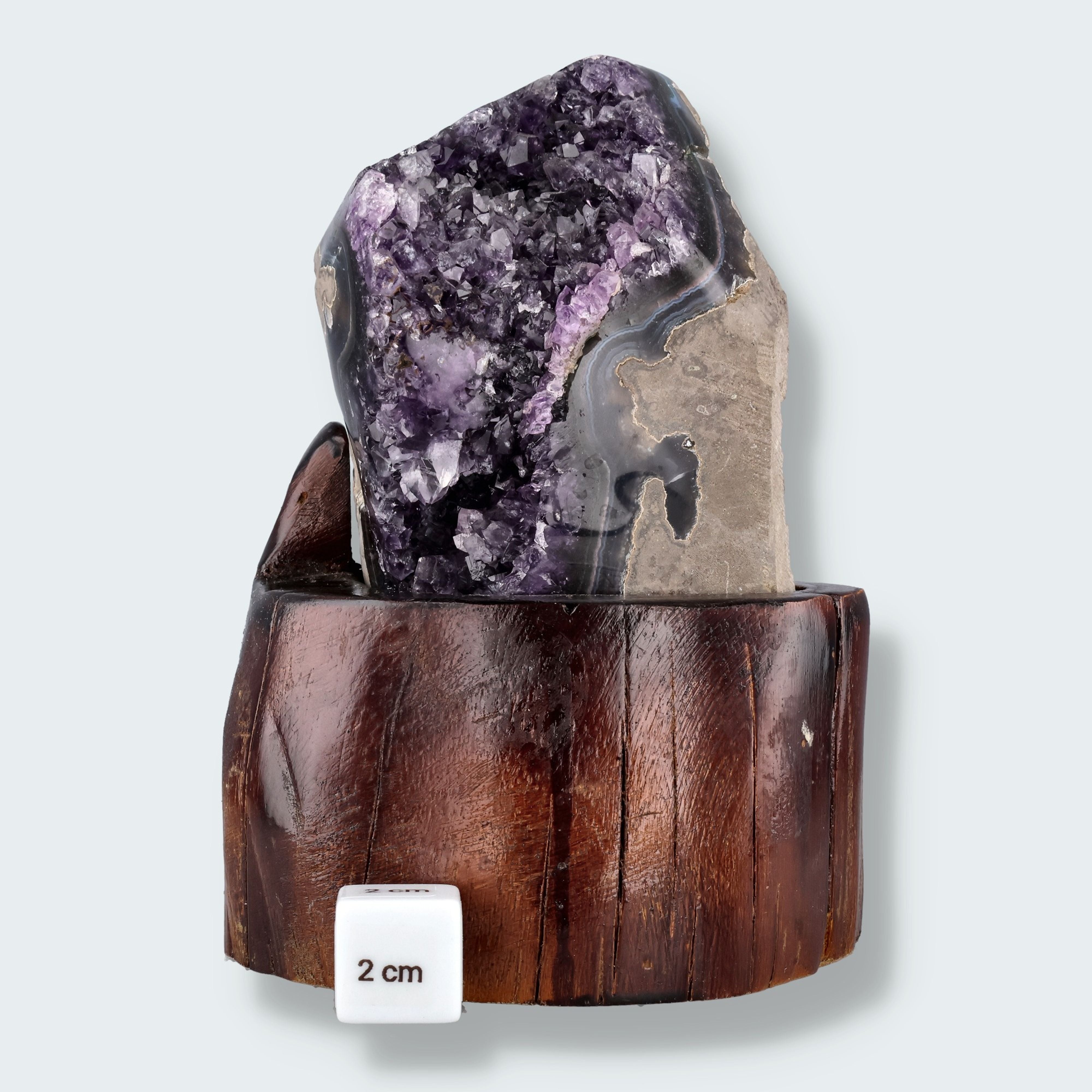 Amethyst Druse auf Holzständer (1046g) – Ansicht 2