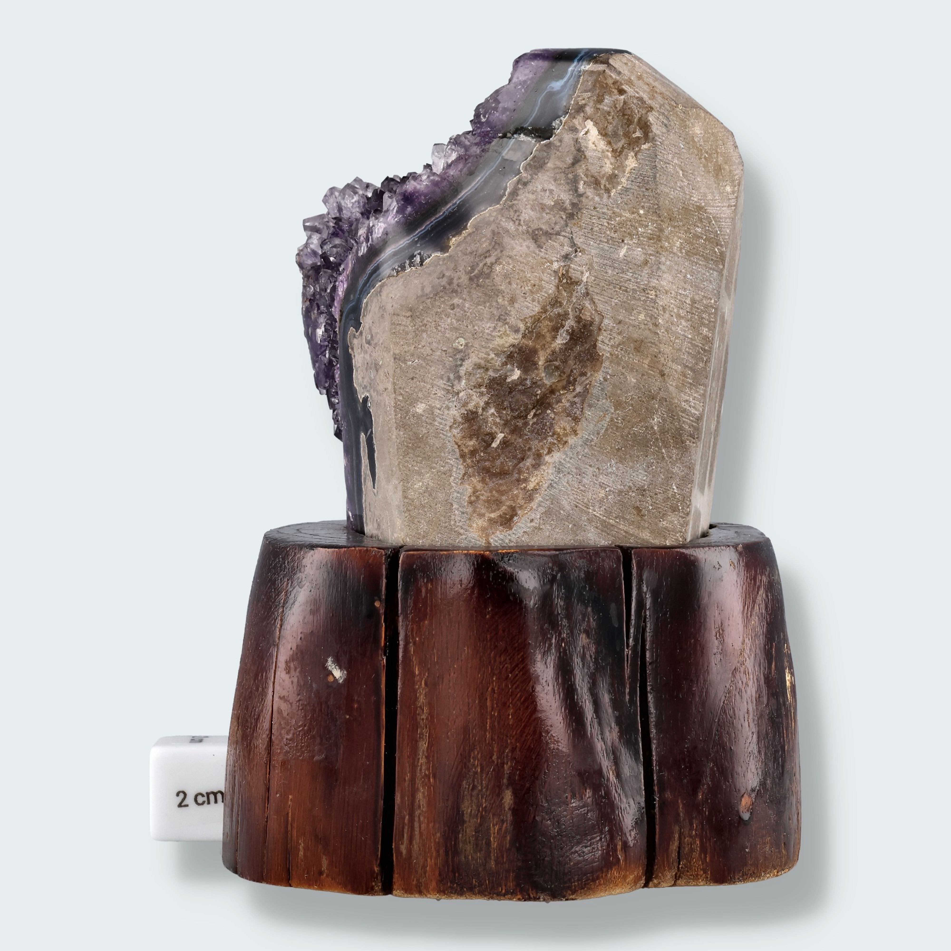 Amethyst Druse auf Holzständer (1046g) – Ansicht 4