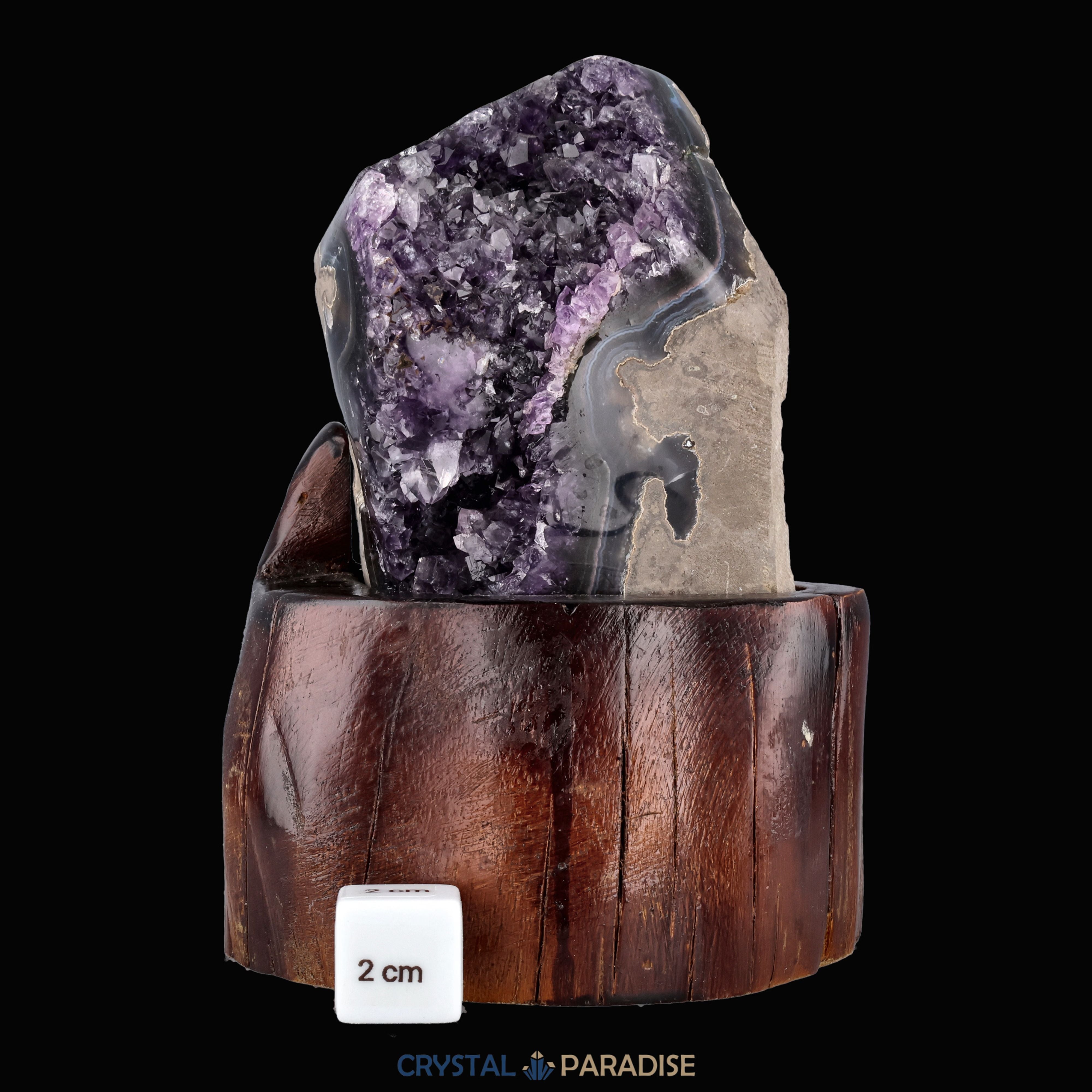 Amethyst Druse auf Holzständer (1046g) – Ansicht 5