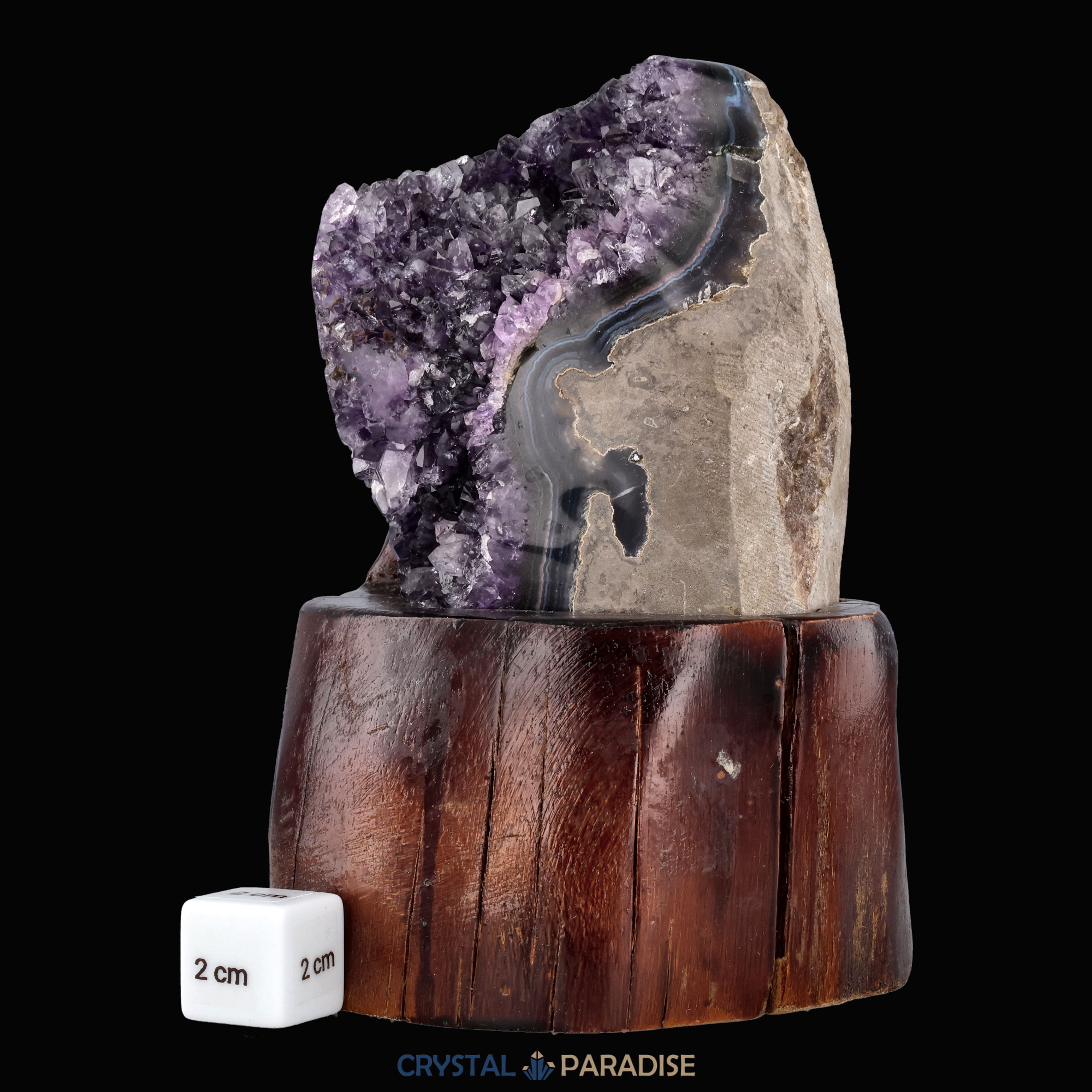 Amethyst Druse auf Holzständer (1046g) – Ansicht 6
