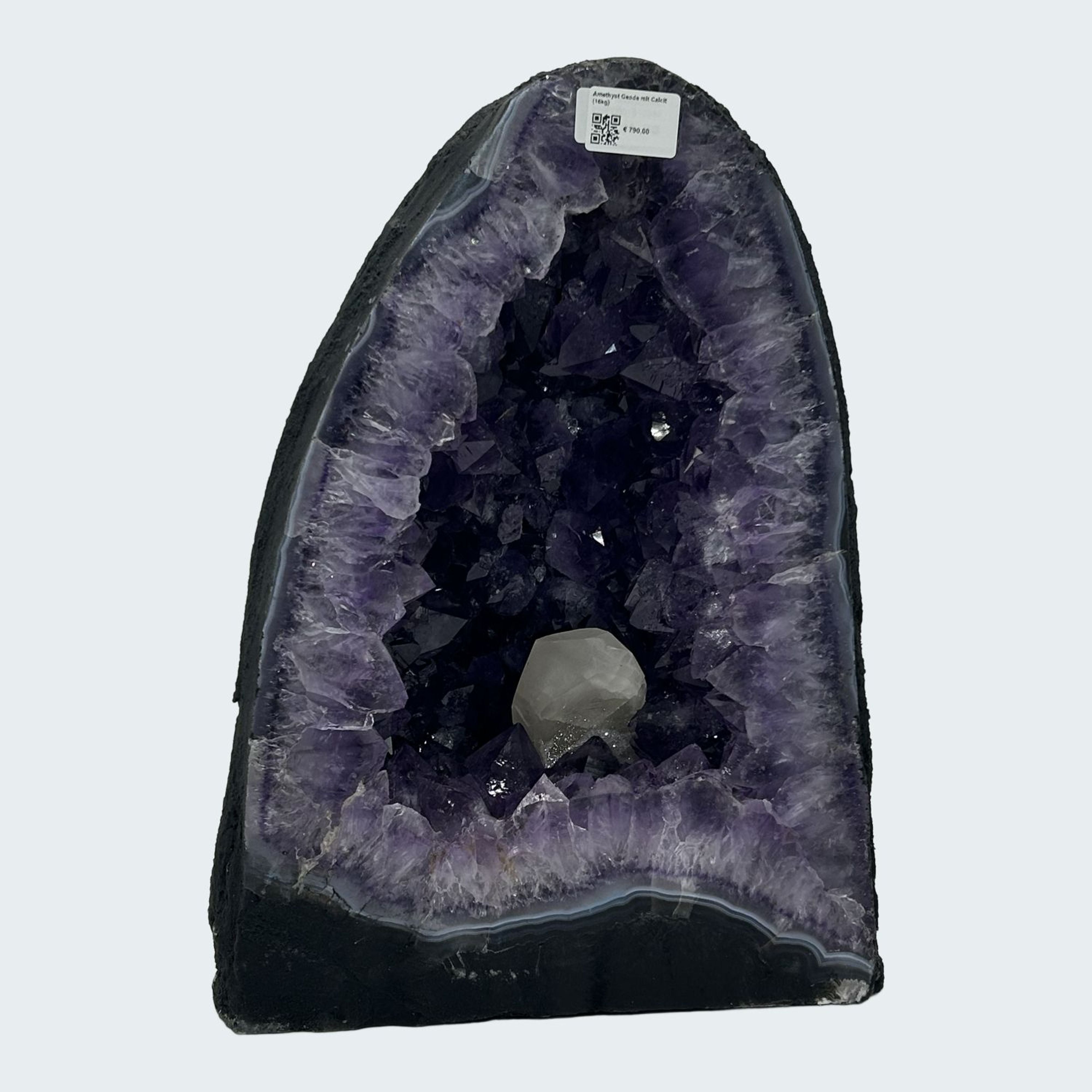 Amethyst Geode mit Calcit (16kg) – Ansicht 16