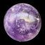 Amethyst Kugel vor schwarzem Hintergrund