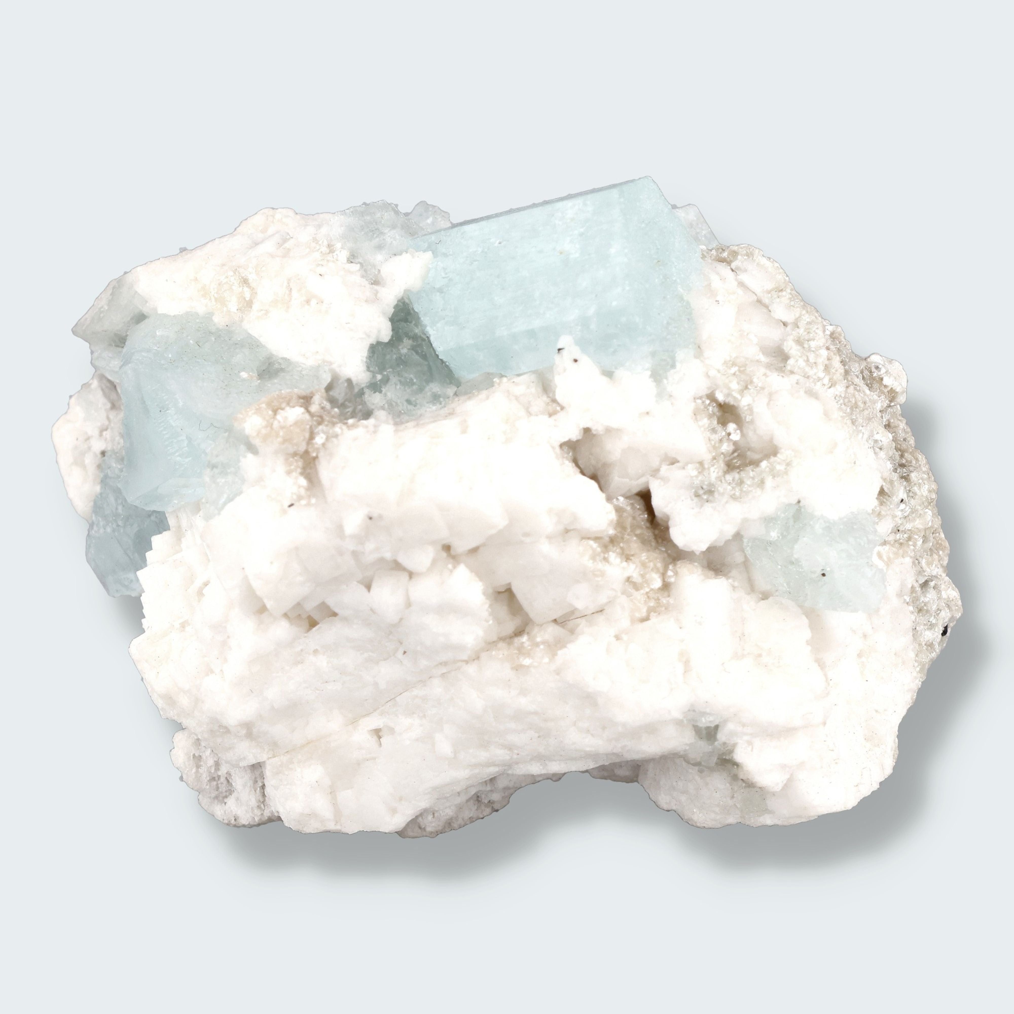 Aquamarin Handstufe auf Feldspat aus Pakistan (197g) – Ansicht 2