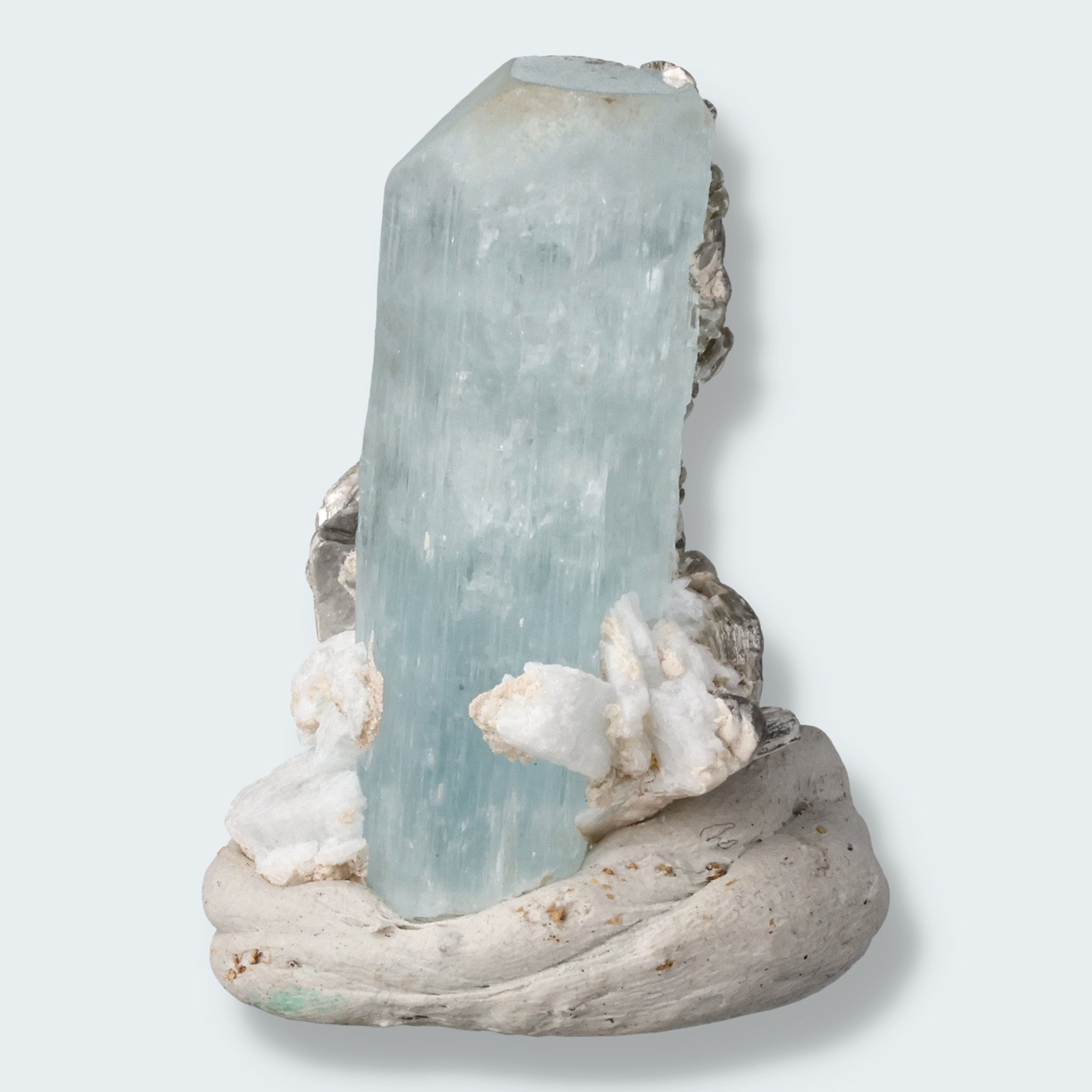 Aquamarin Kristall mit Feldspat aus Pakistan (19g) – Ansicht 2