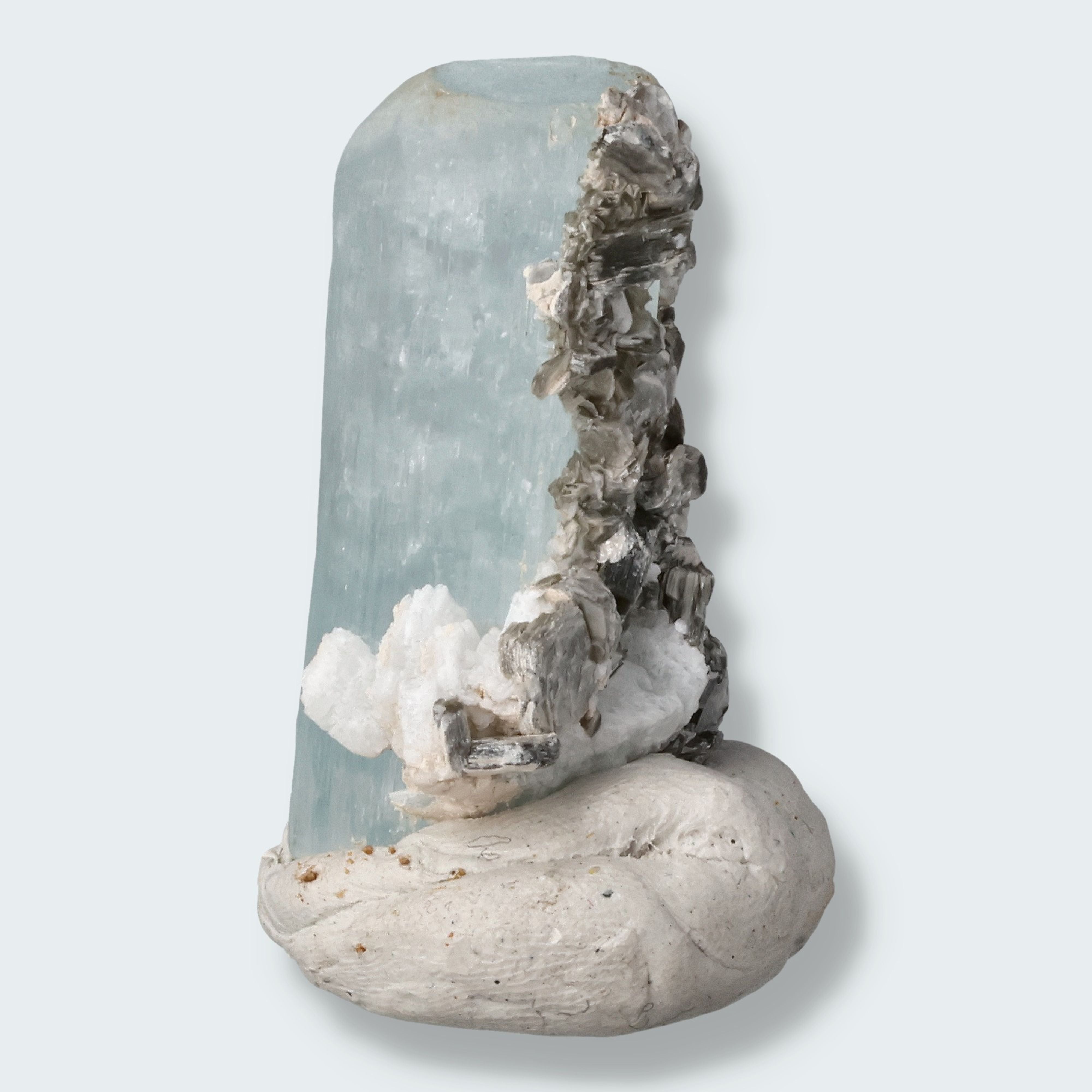 Aquamarin Kristall mit Feldspat aus Pakistan (19g) – Ansicht 3