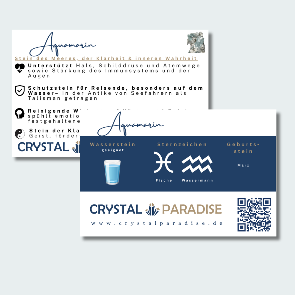 Aquamarin Mineralien Sammelkarte - crystal paradise