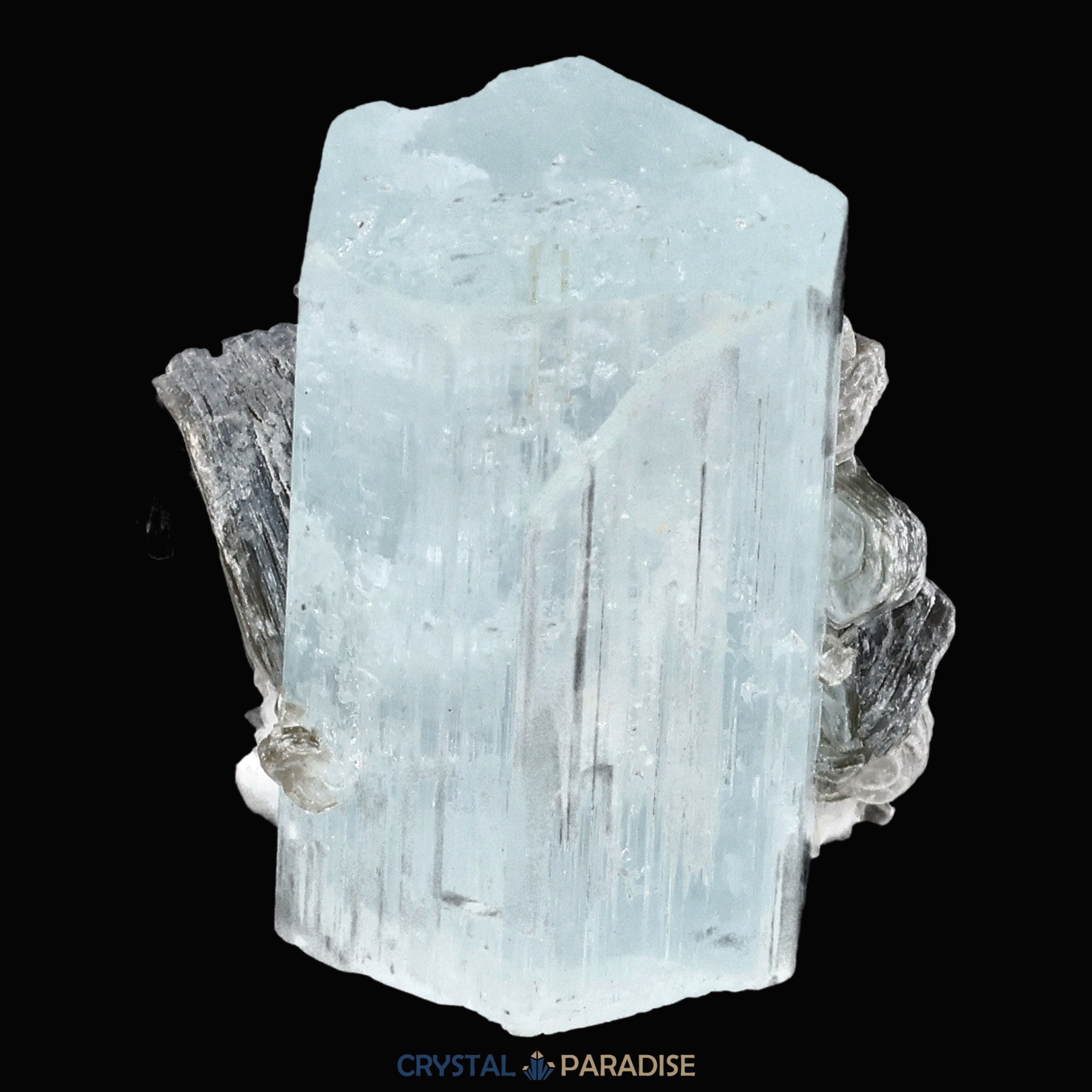 Aquamarin Stufe an Matrix und Quarz aus Pakistan (10g) – Ansicht 4