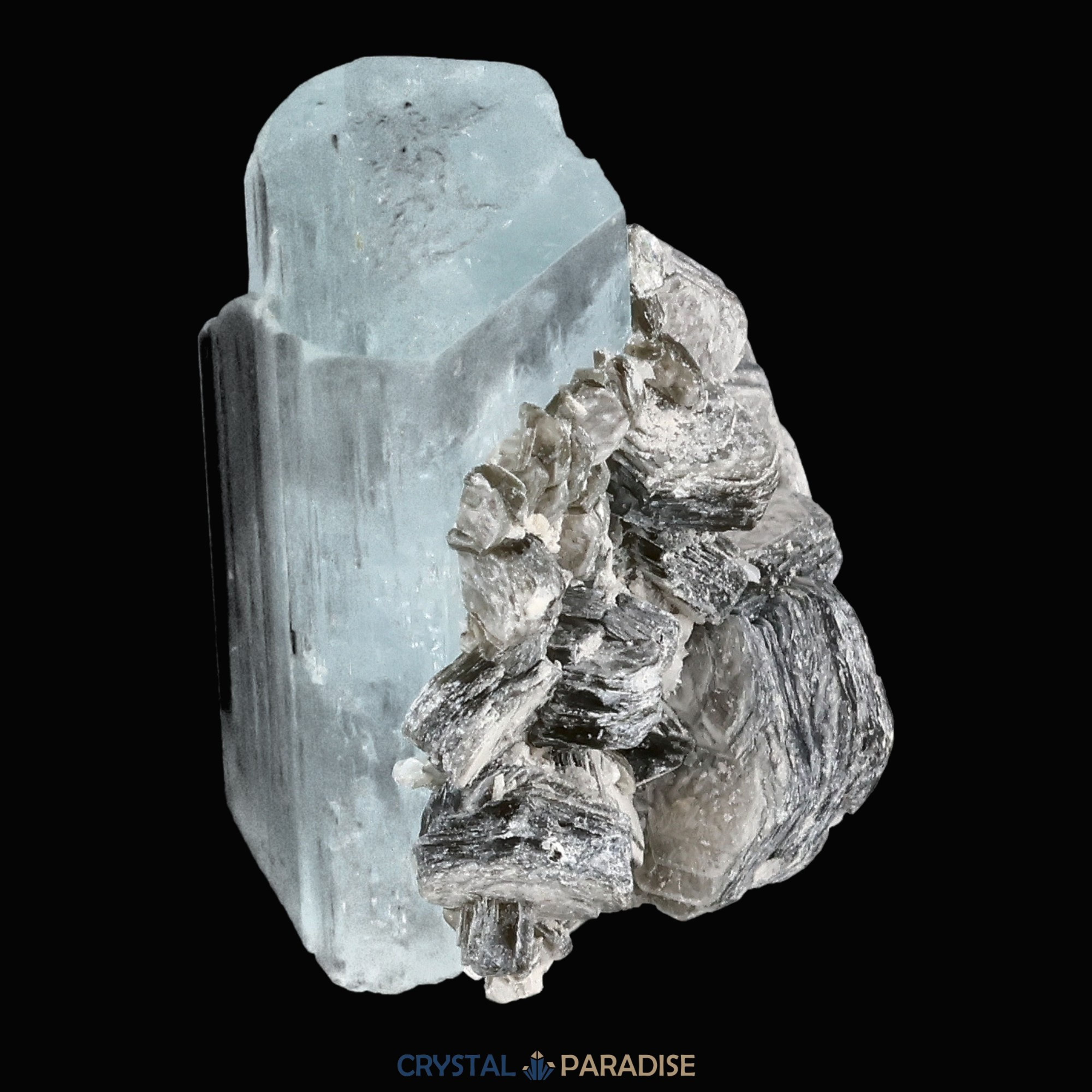 Aquamarin Stufe an Matrix und Quarz aus Pakistan (10g) – Ansicht 6