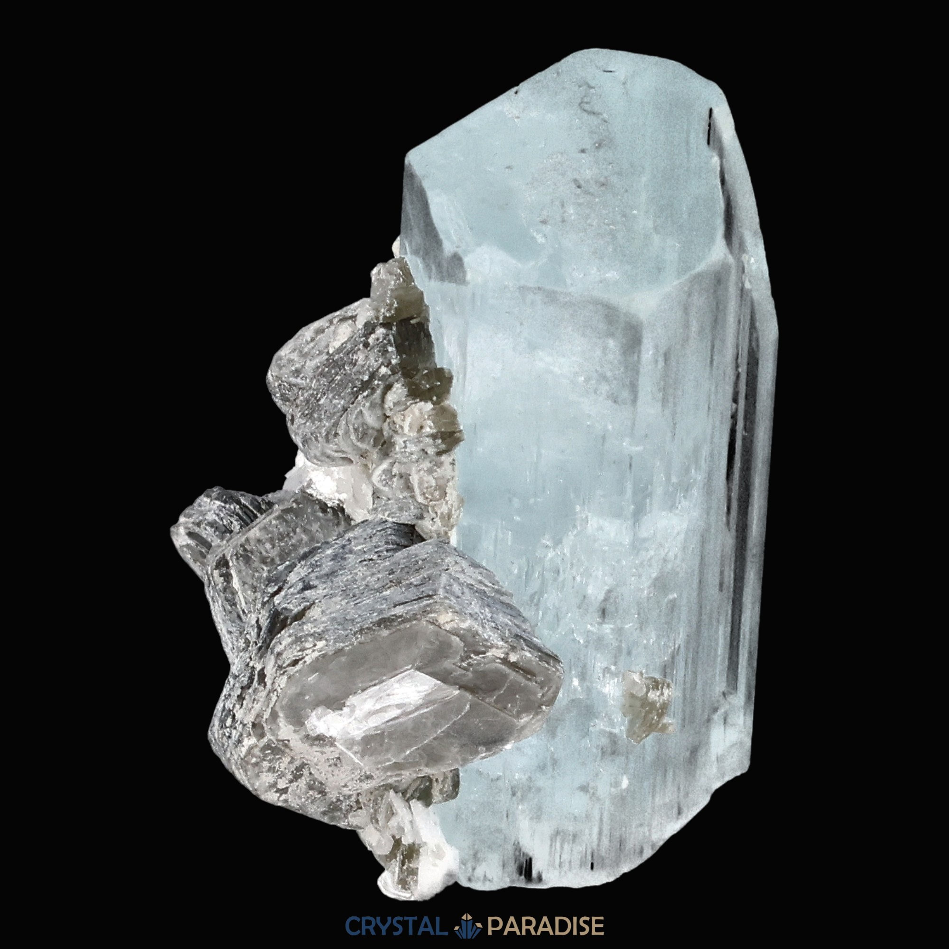 Aquamarin Stufe an Matrix und Quarz aus Pakistan (10g) – Ansicht 9