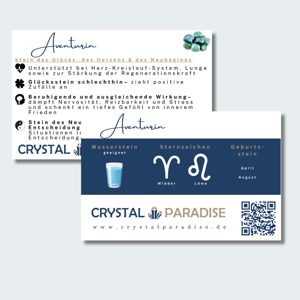 Aventurin Mineralien Sammelkarte - crystal paradise