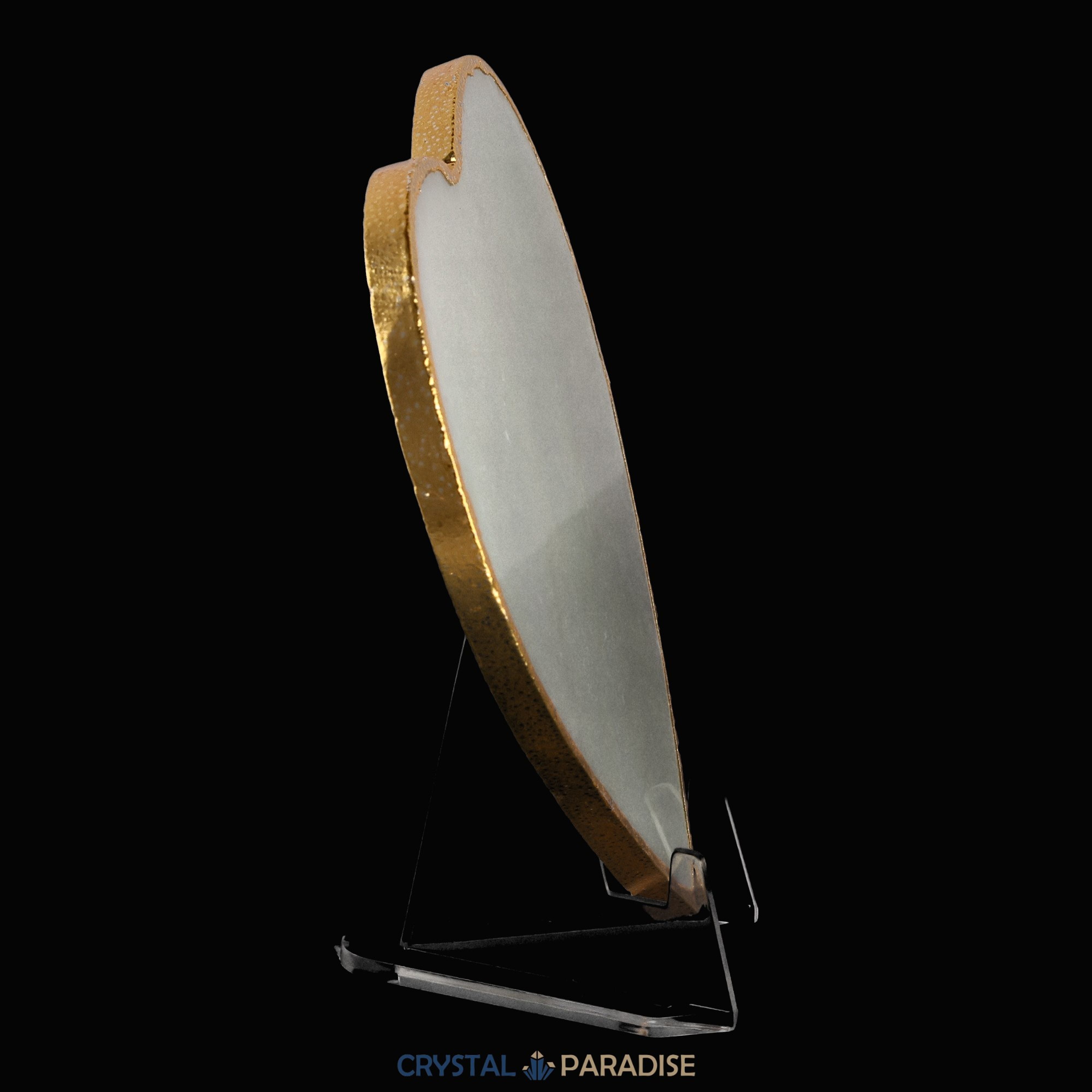 Aventurin-Scheibe mit Goldrand in Herzform – Ansicht 9