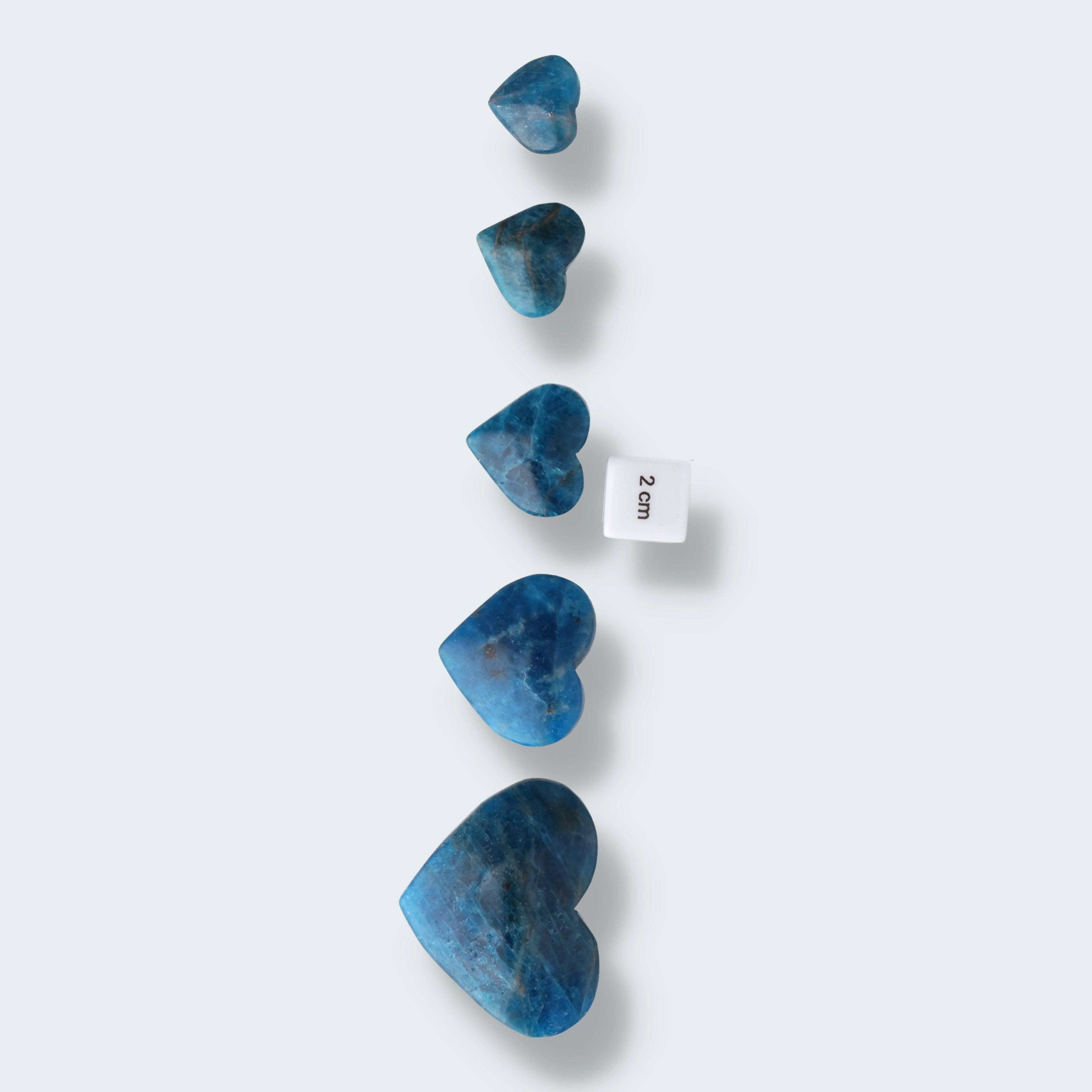 blaue mini Apatit Herzen – Ansicht 3