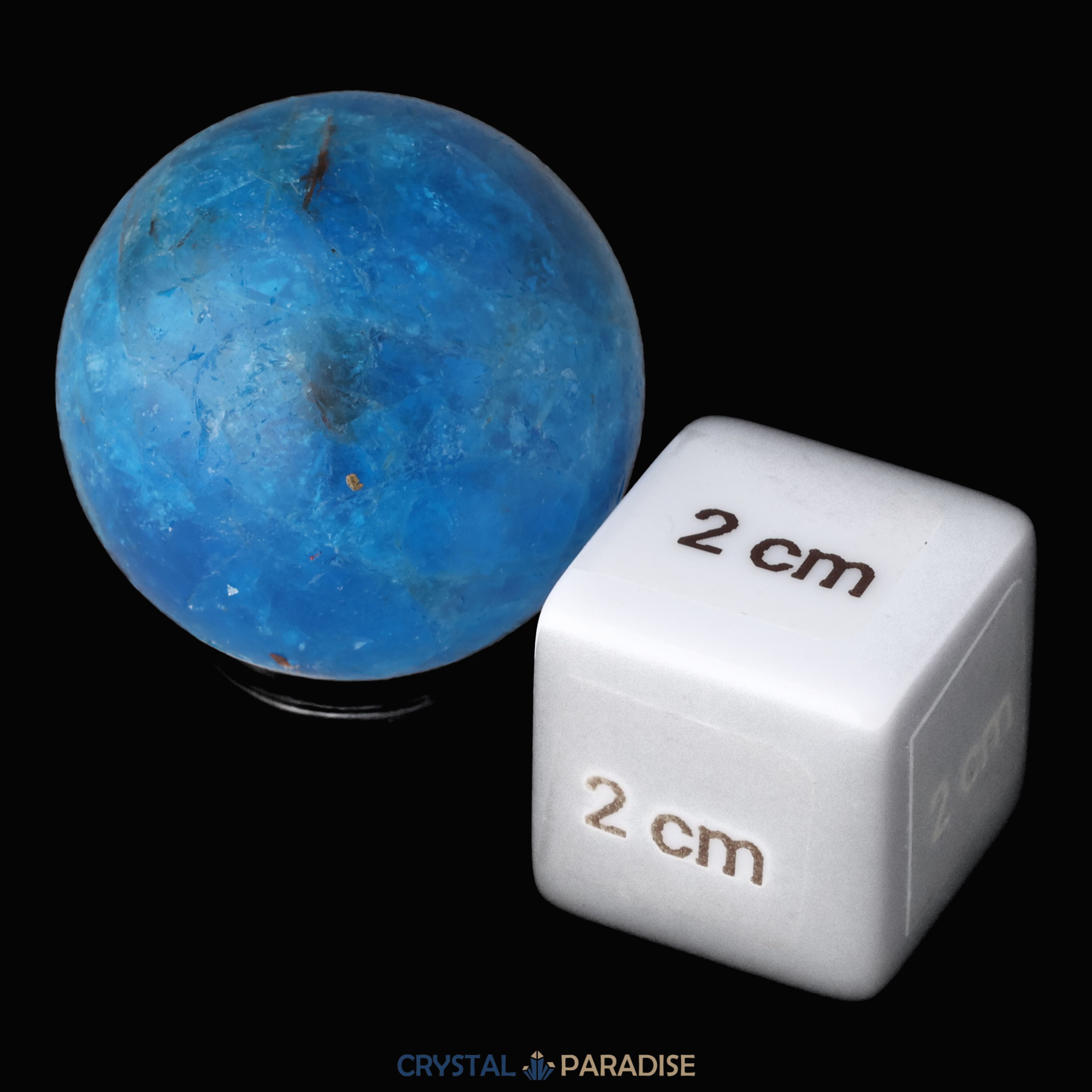blaue mini Apatit Kugel (ca. 2,5 cm) – Ansicht 5