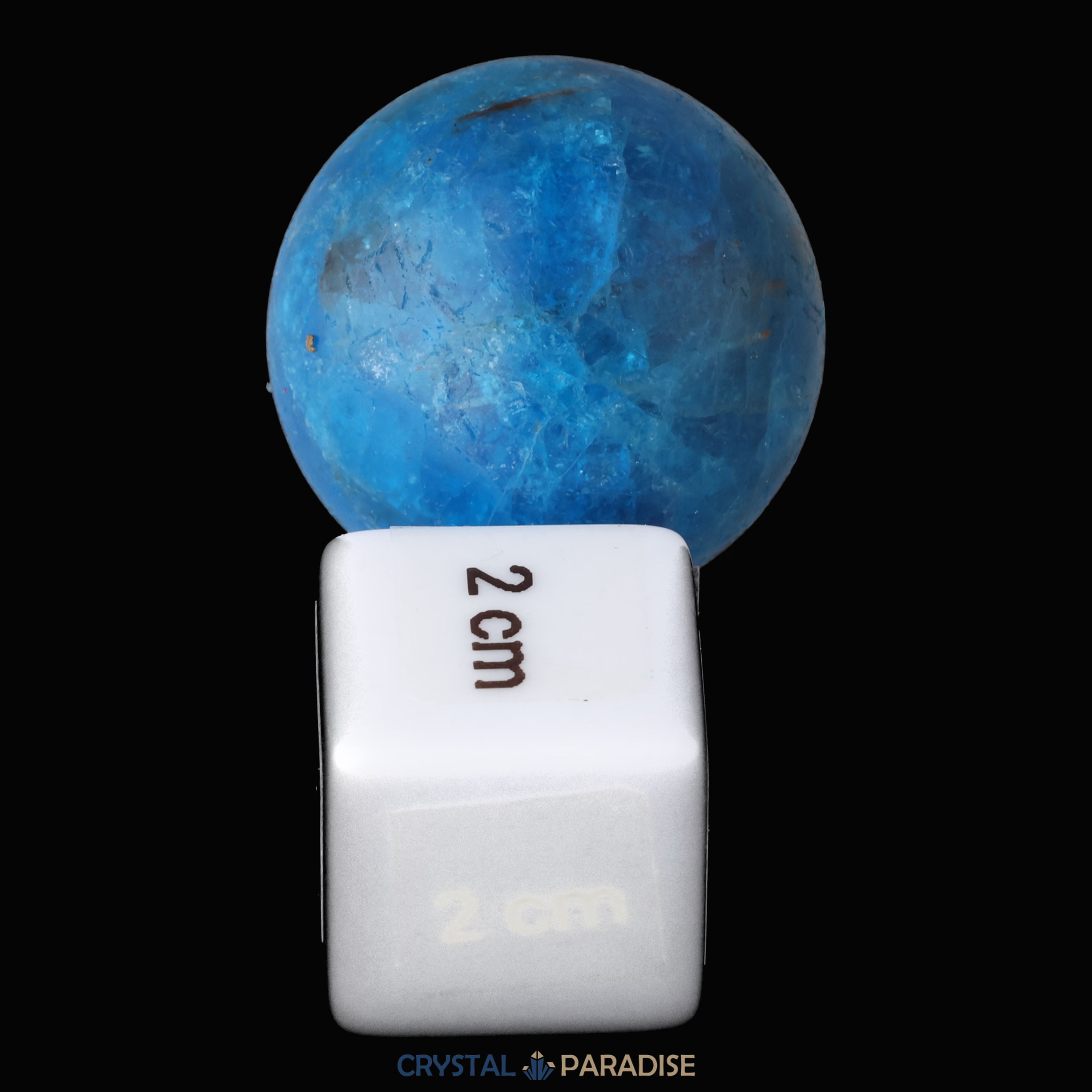 blaue mini Apatit Kugel (ca. 2,5 cm) – Ansicht 6