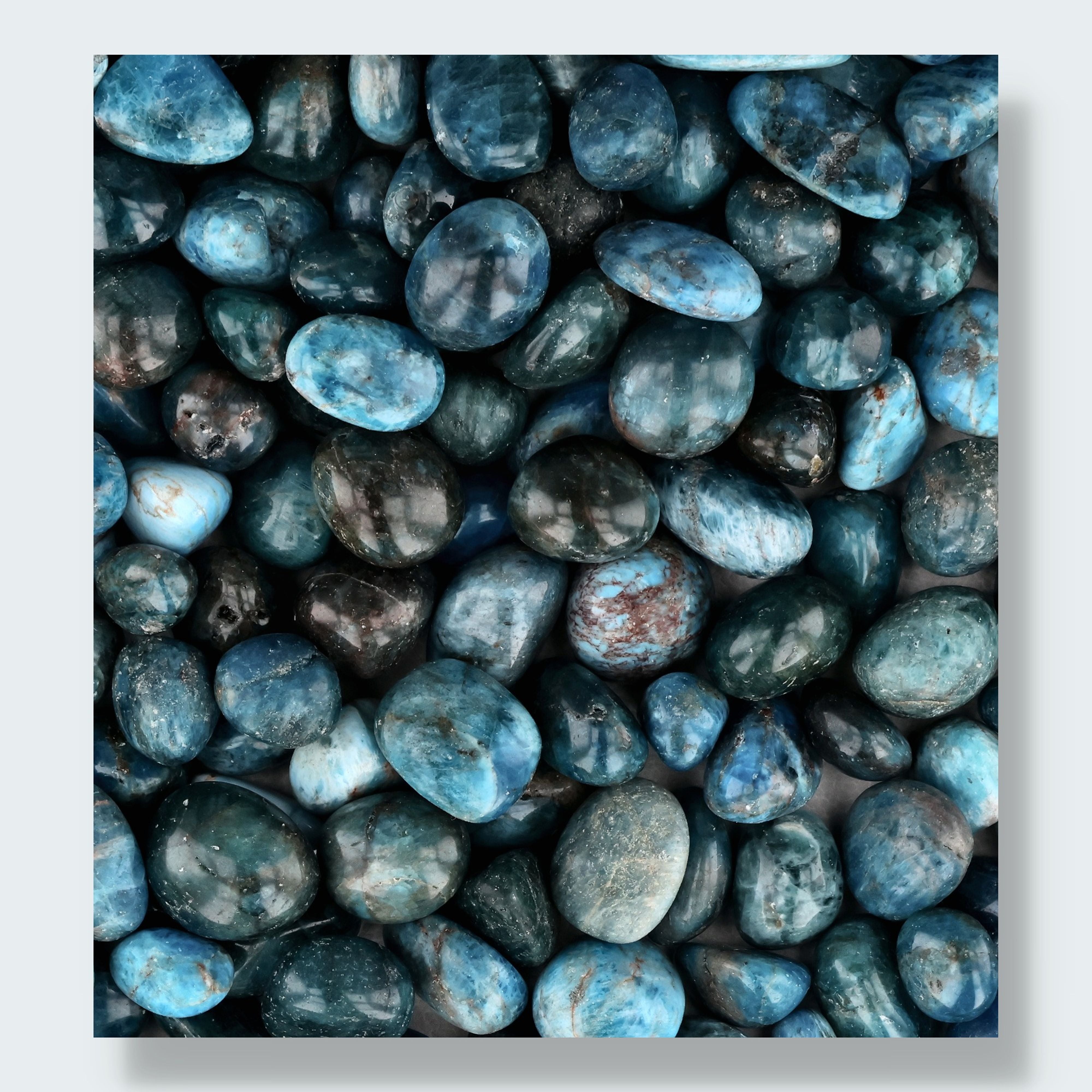 Blauer Apatit Trommelsteine – Ansicht 2