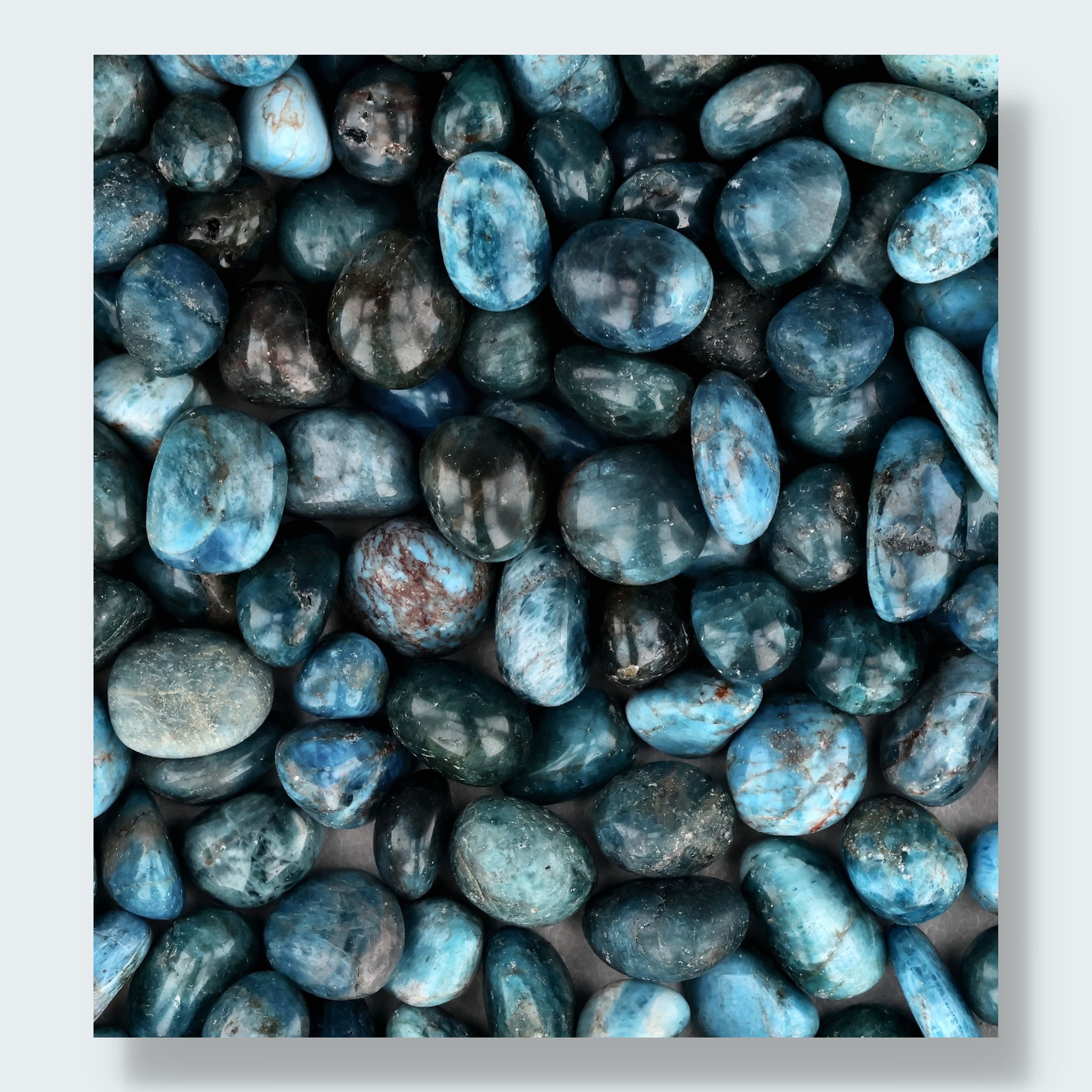 Blauer Apatit Trommelsteine – Ansicht 3