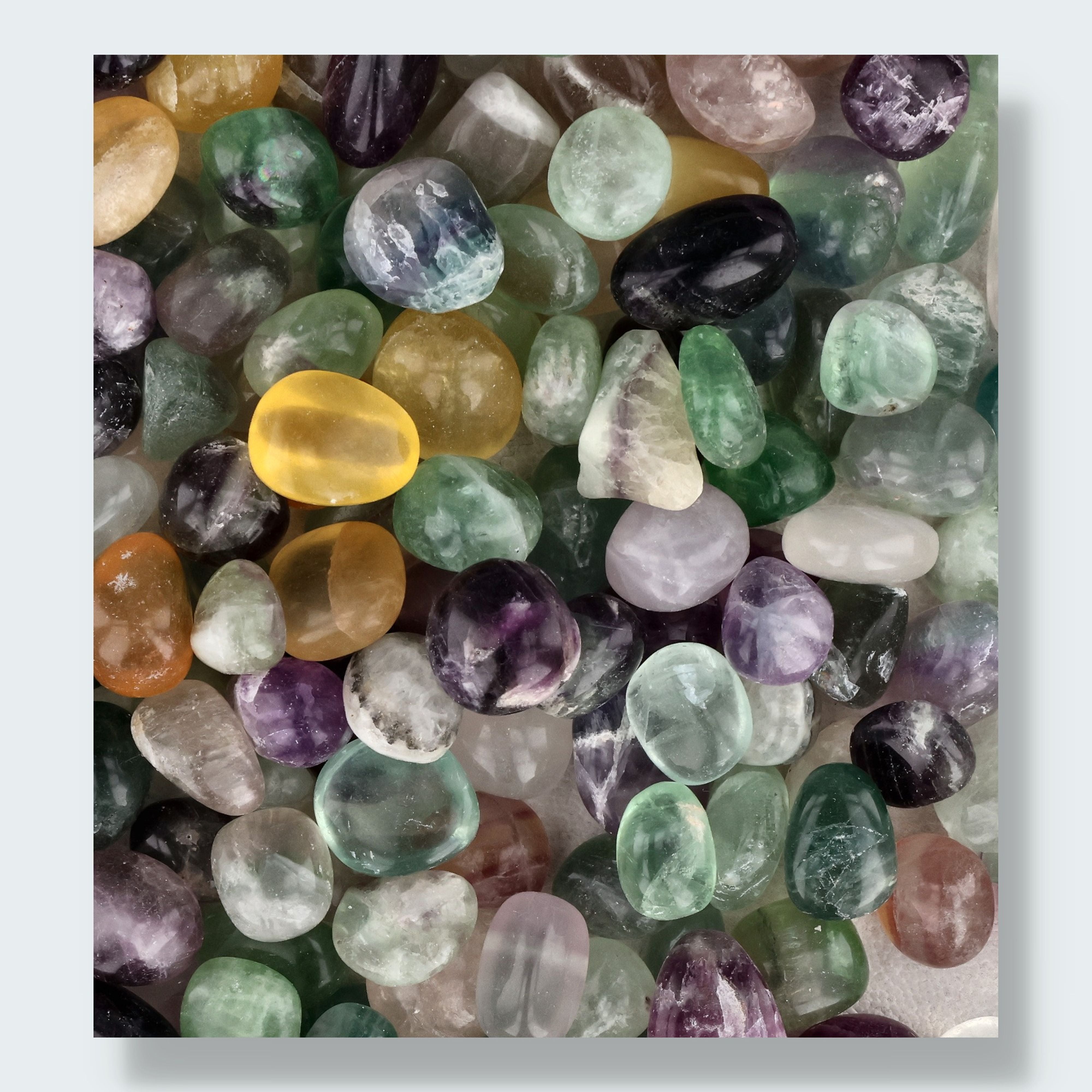 Bunte Fluorit Trommelsteine – Ansicht 2