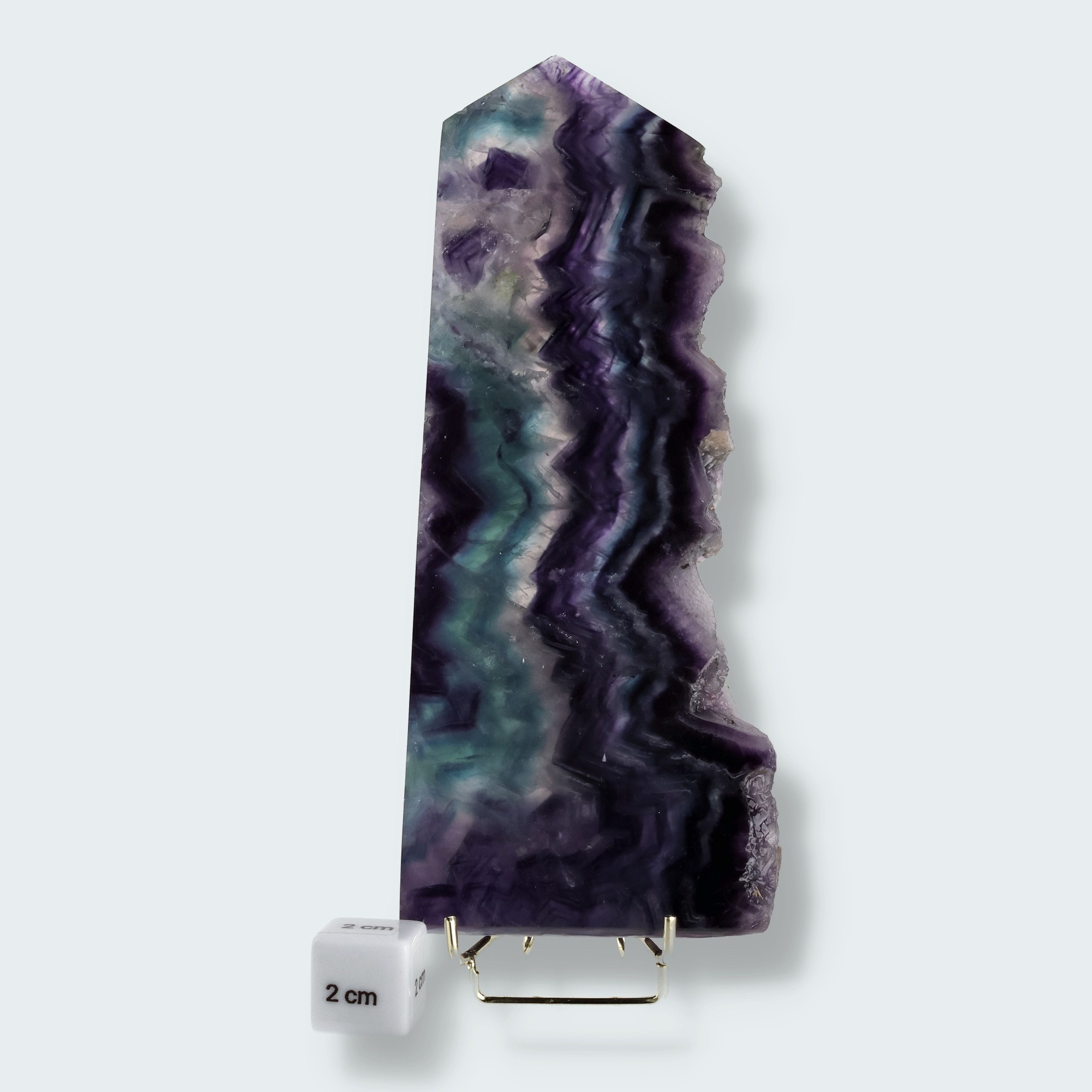 Fluorit Spitze mit ungeschliffenem Rand (615g) – Ansicht 2