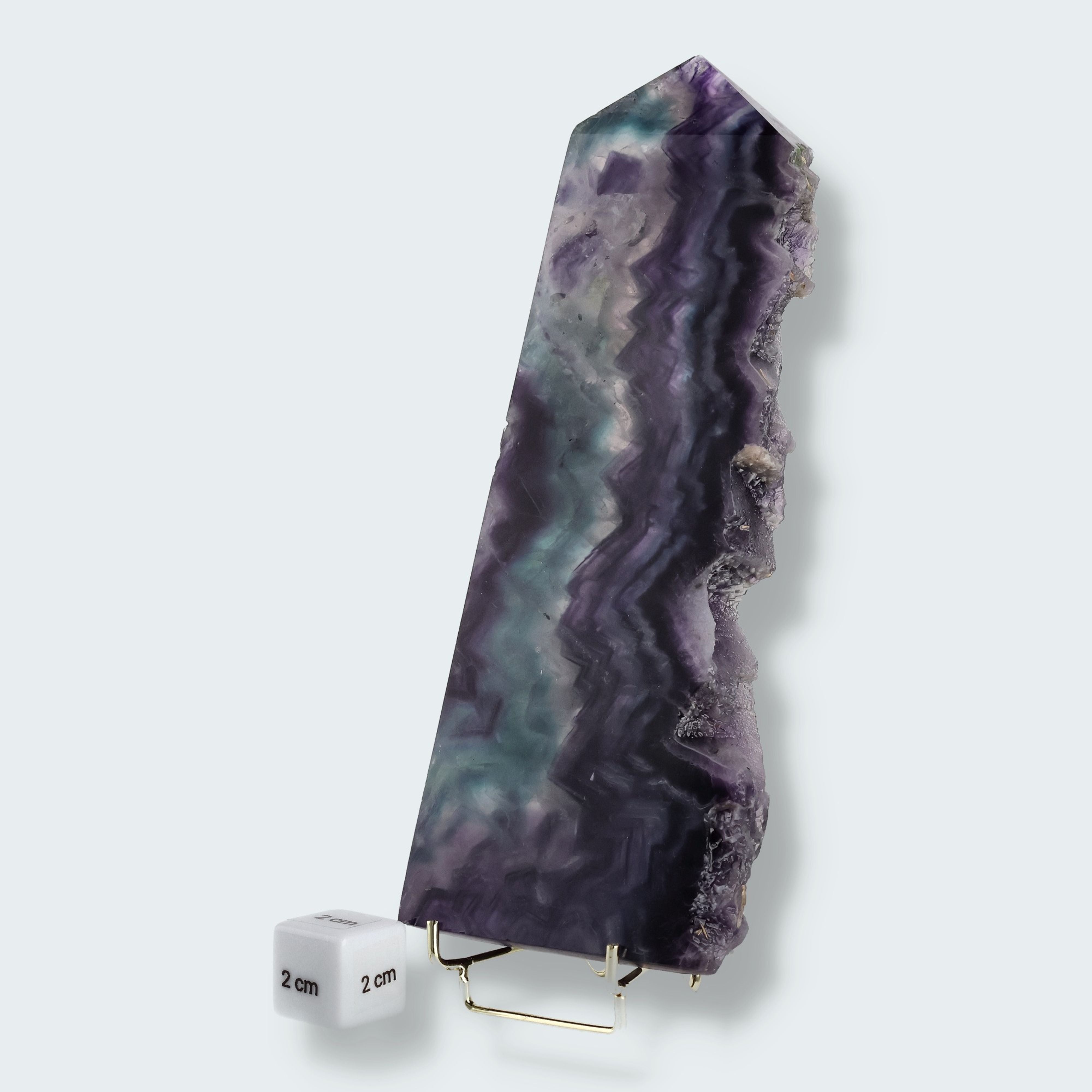 Fluorit Spitze mit ungeschliffenem Rand (615g) – Ansicht 3