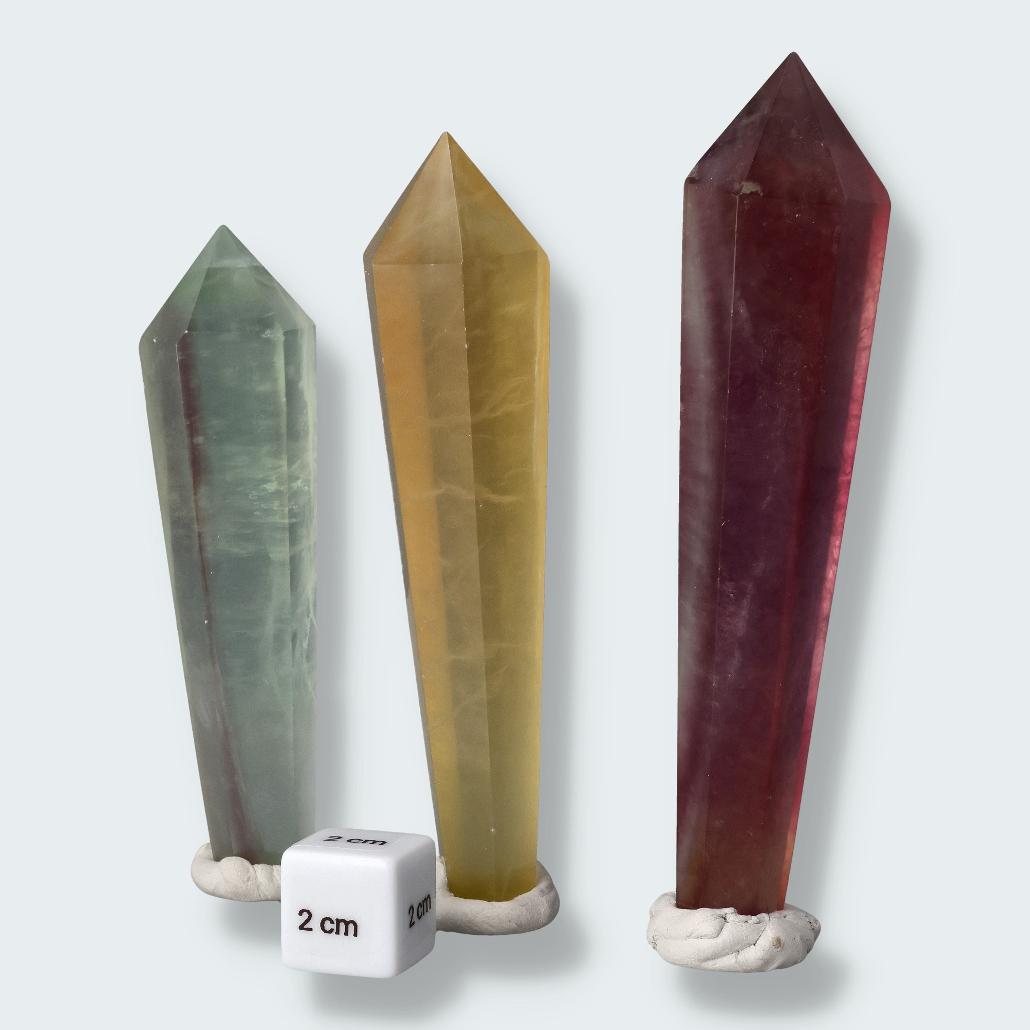 Fluorit Zepter Trio (Größtes 13 cm) – Ansicht 4