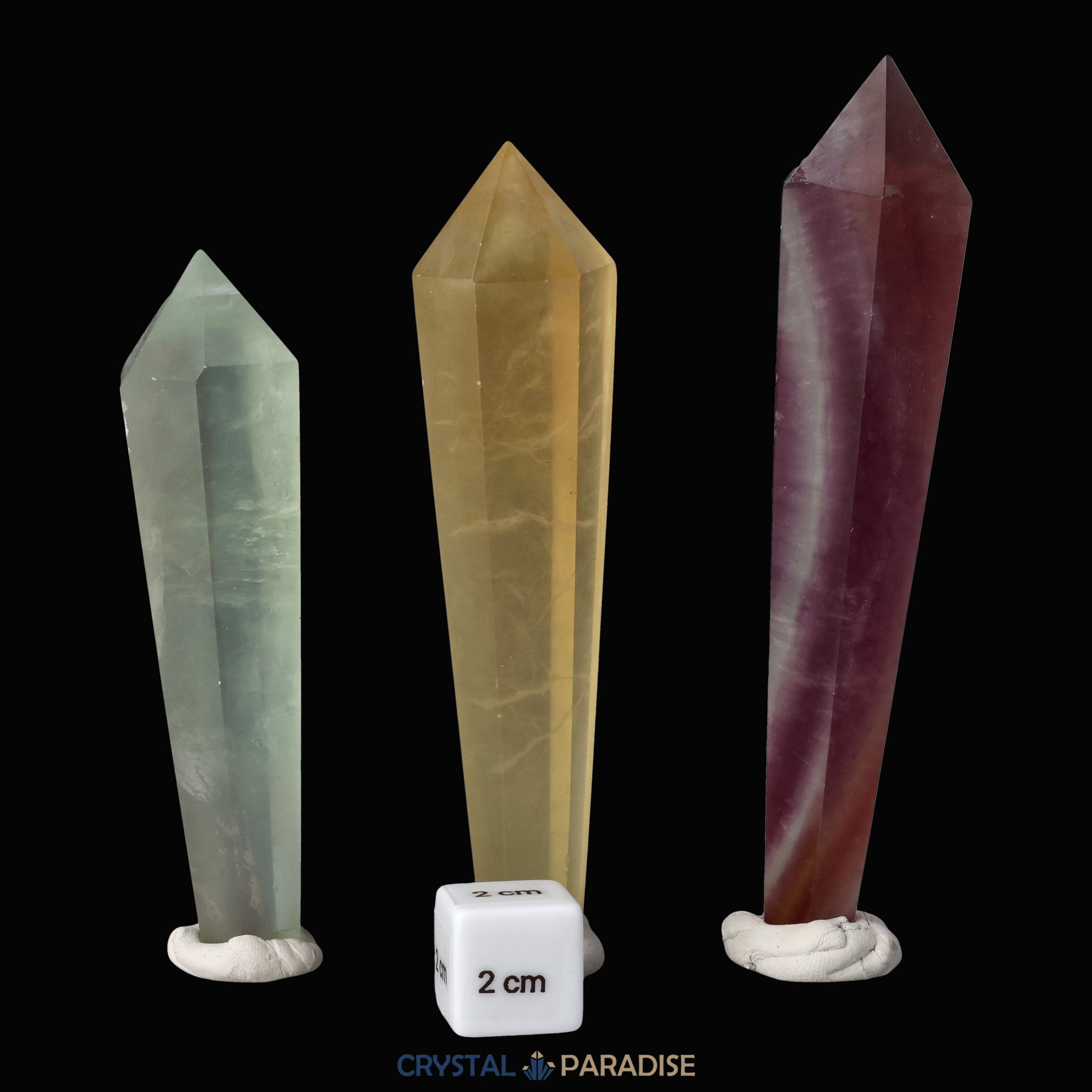 Fluorit Zepter Trio (Größtes 13 cm) – Ansicht 6