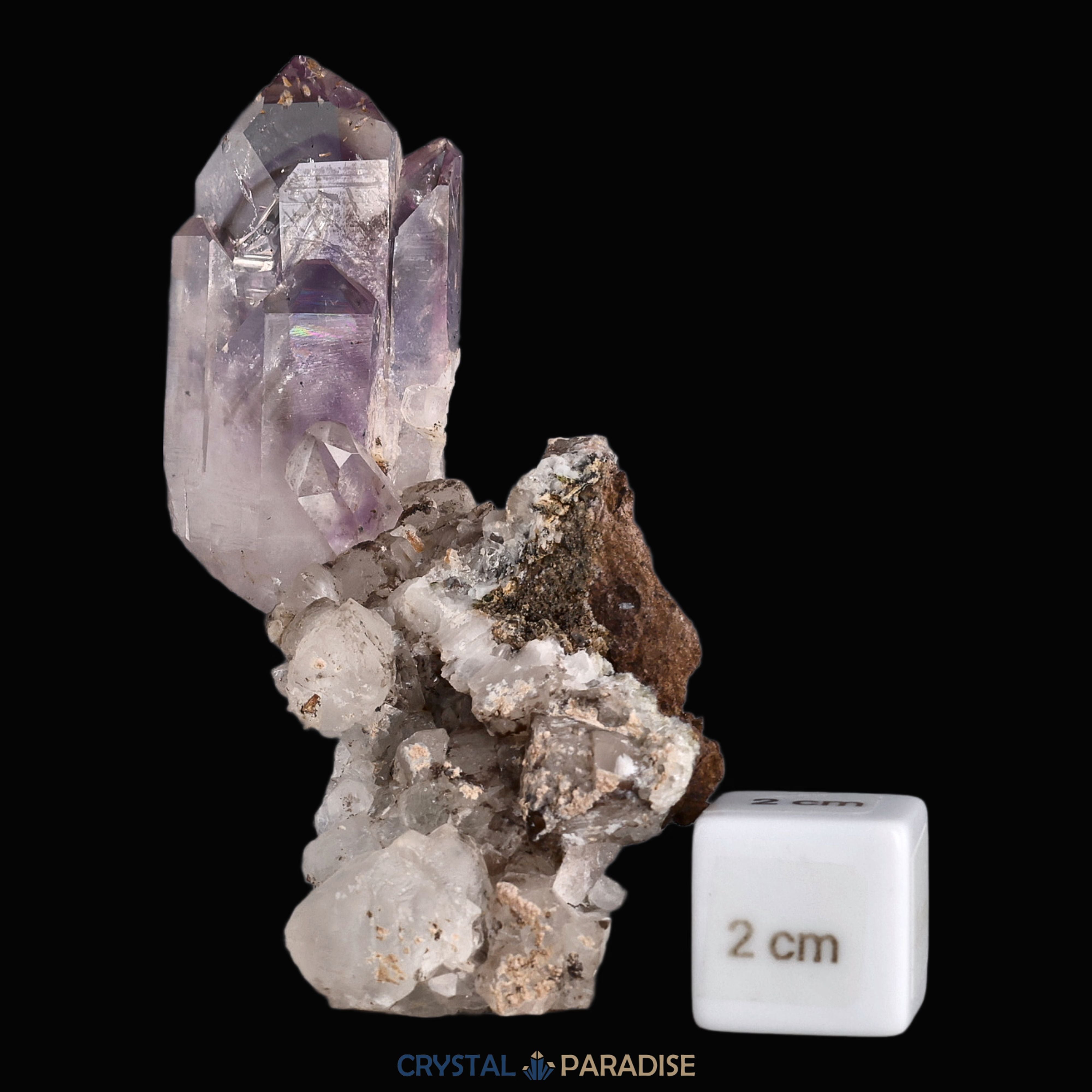 Goboboseb Amethyst mit Calcit und Trapezoberfläche aus Namibia (93g) – Ansicht 2