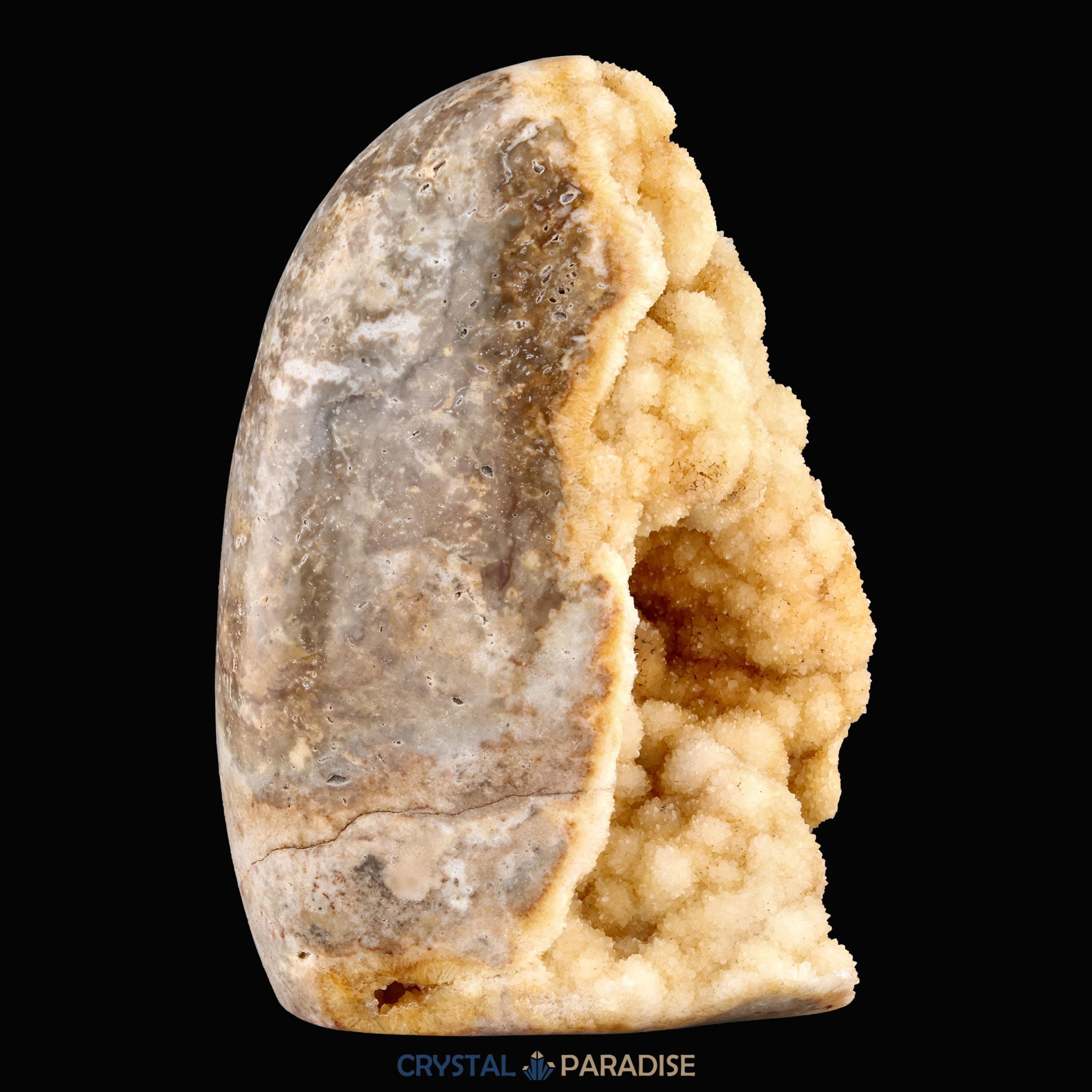 Gold-beigefarbene Calcit Druzy Freeform aus Pakistan (1304g) – Ansicht 8