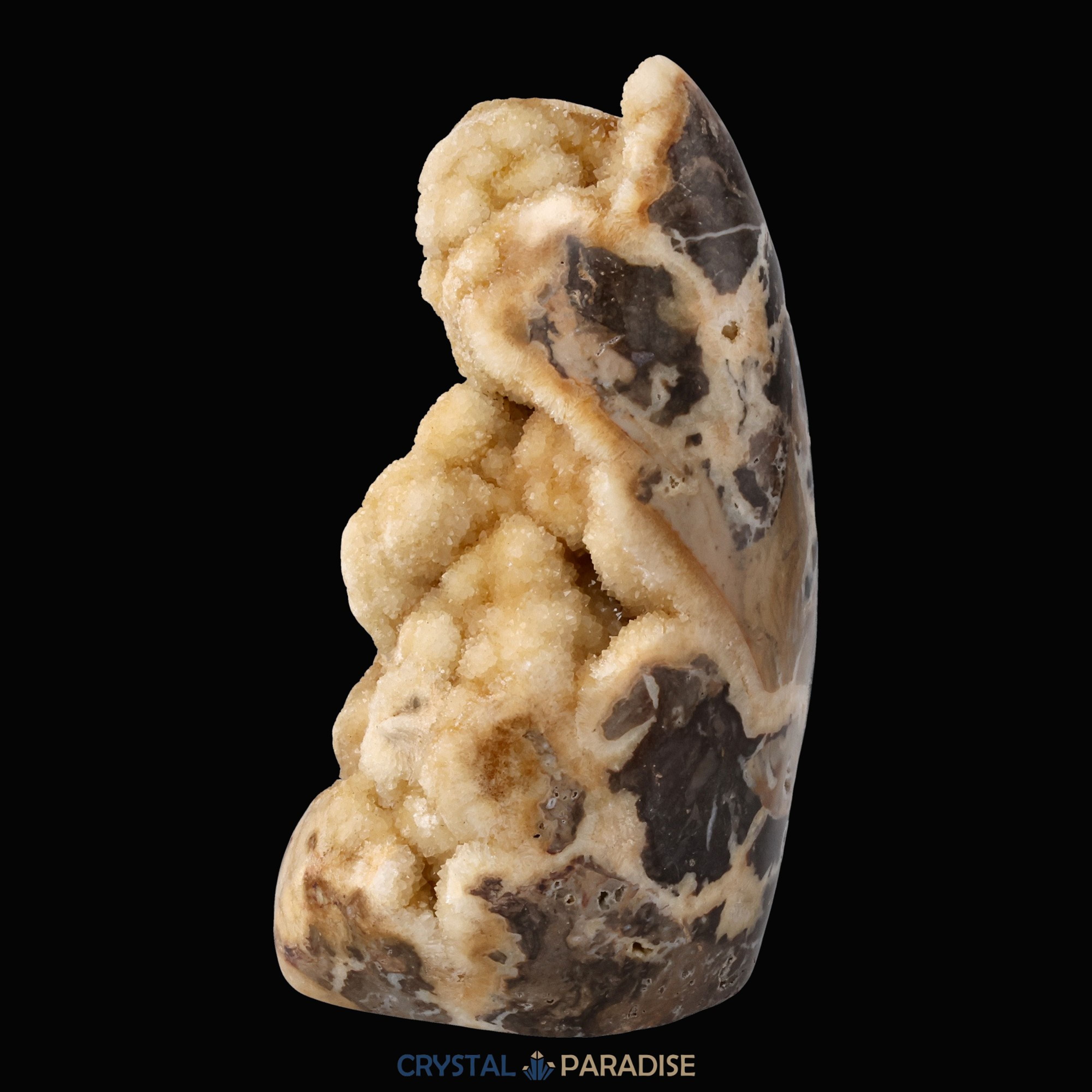 Gold-beigefarbene Calcit Druzy Freeform aus Pakistan (933g) – Ansicht 6