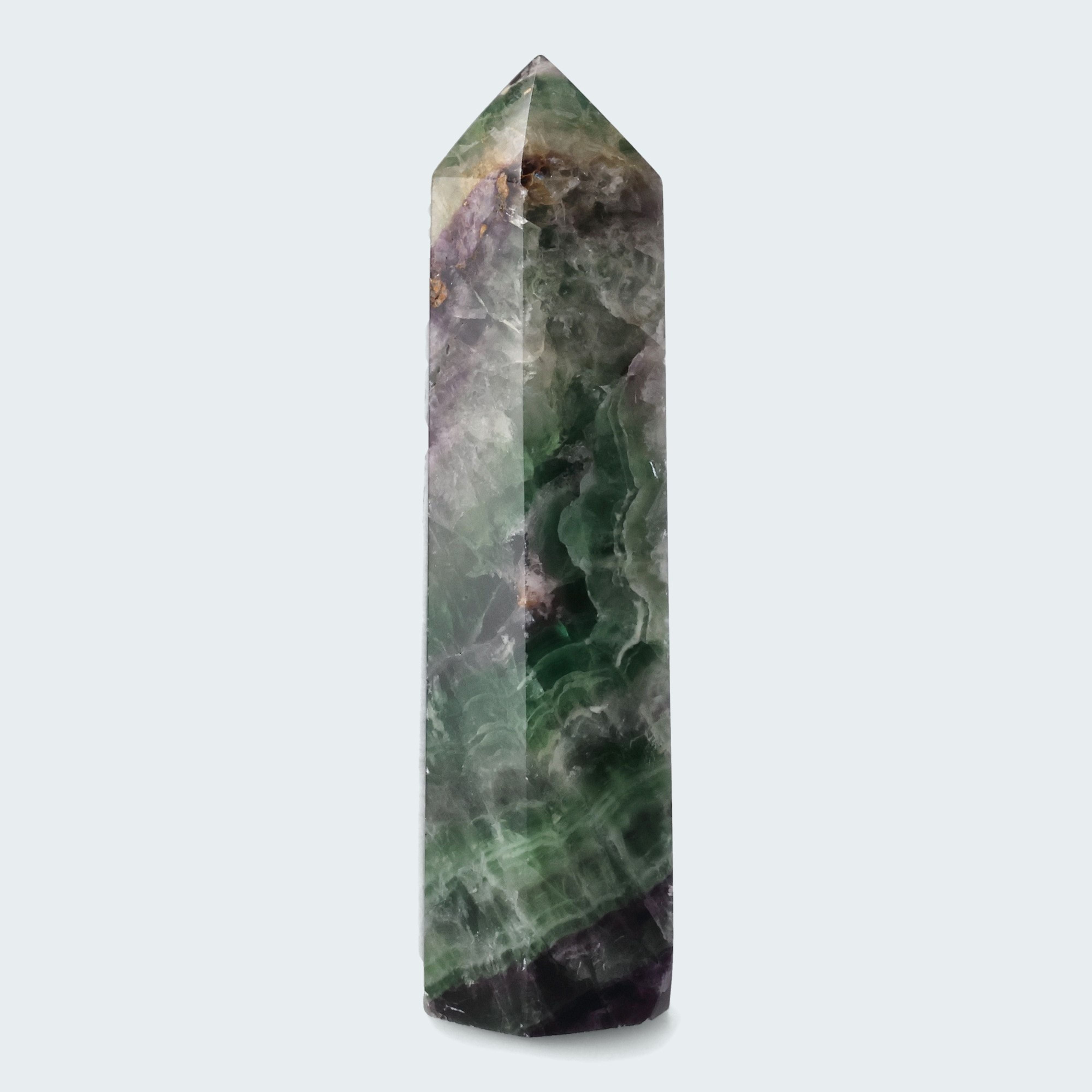 Grün-violetter Fluorit Obelisk aus der inneren Mongolei (1009g) – Ansicht 3