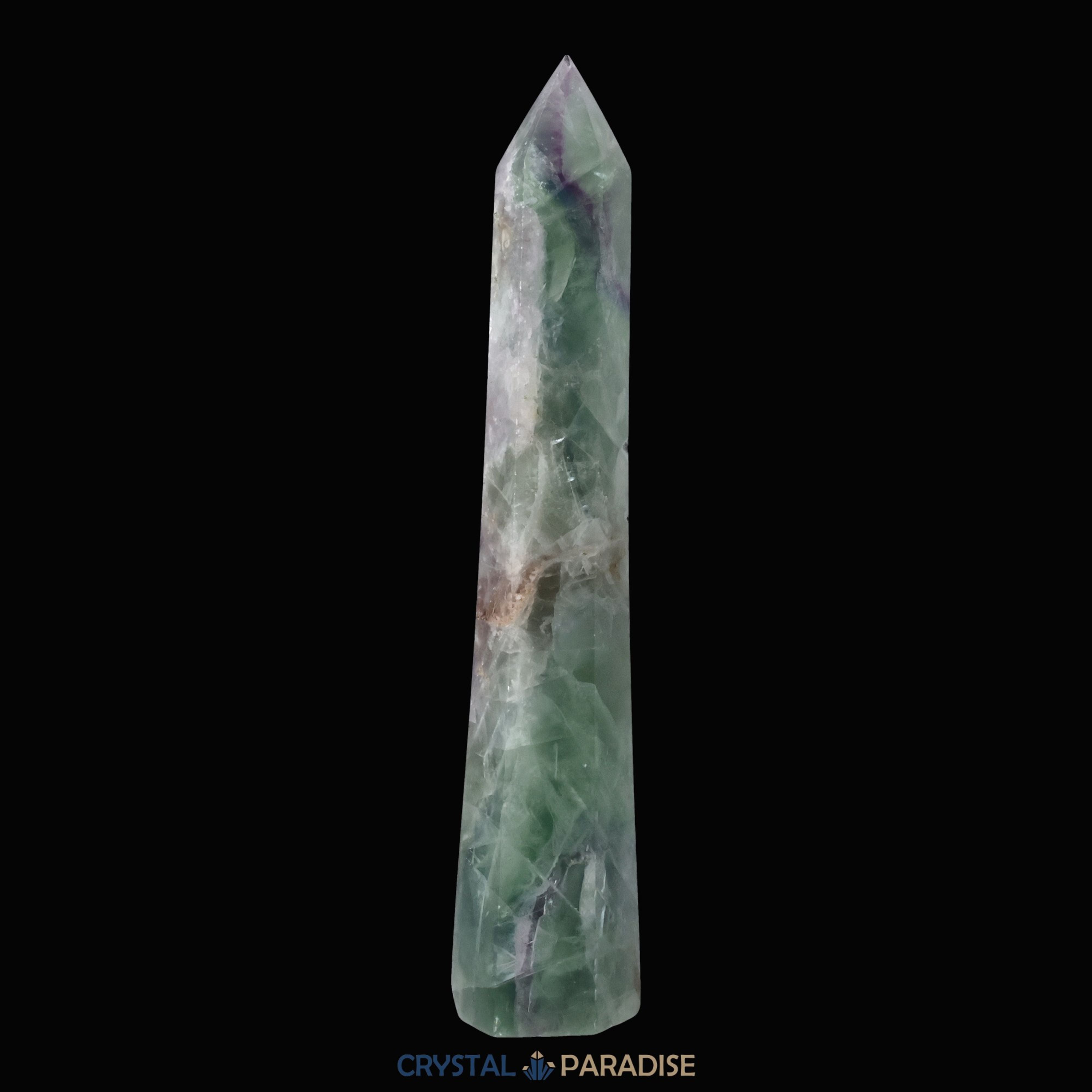 Grün-violetter Fluorit Obelisk aus der inneren Mongolei (795g) – Ansicht 4