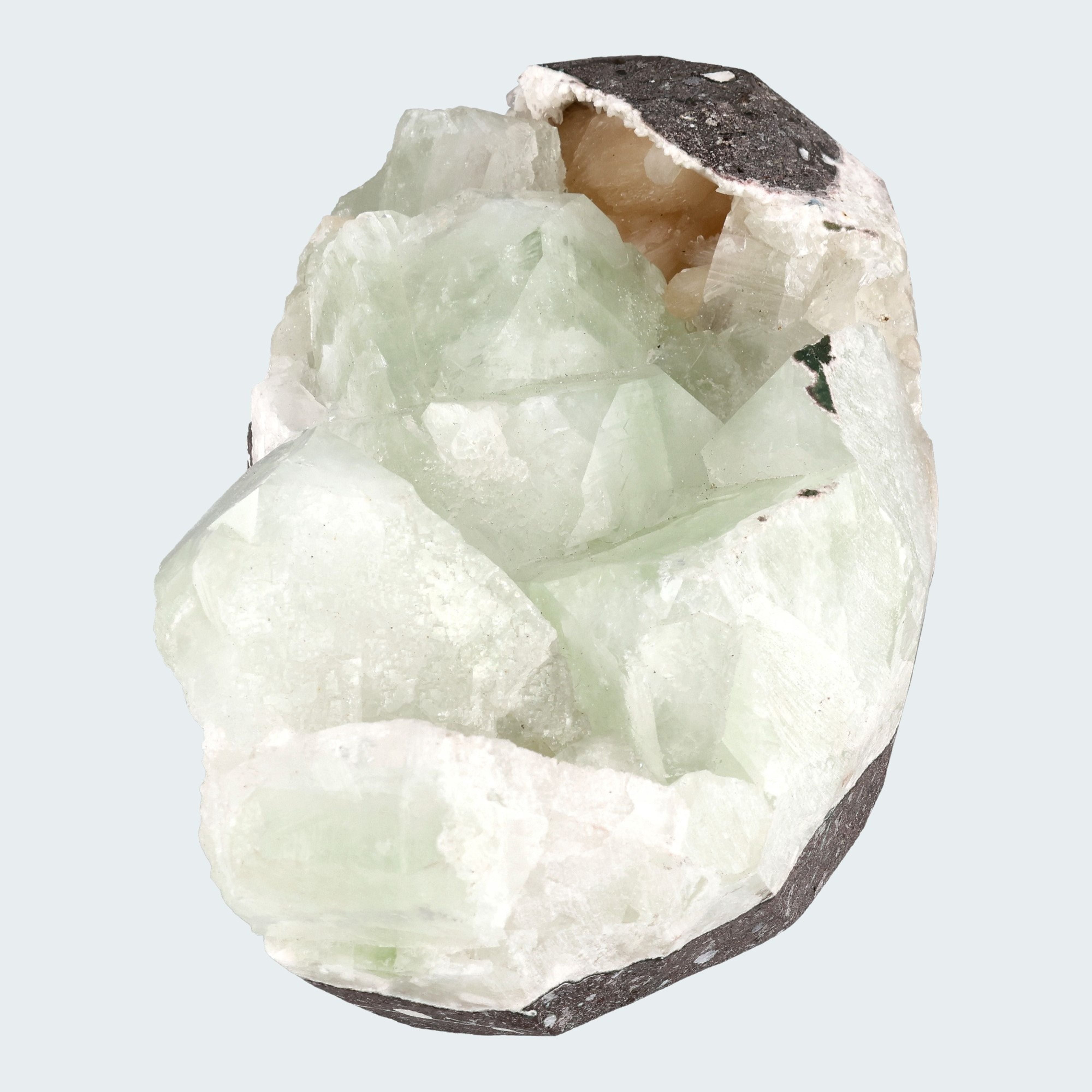 Grüner Apophyllit mit Stilbit aus Indien (1469g) – Ansicht 3