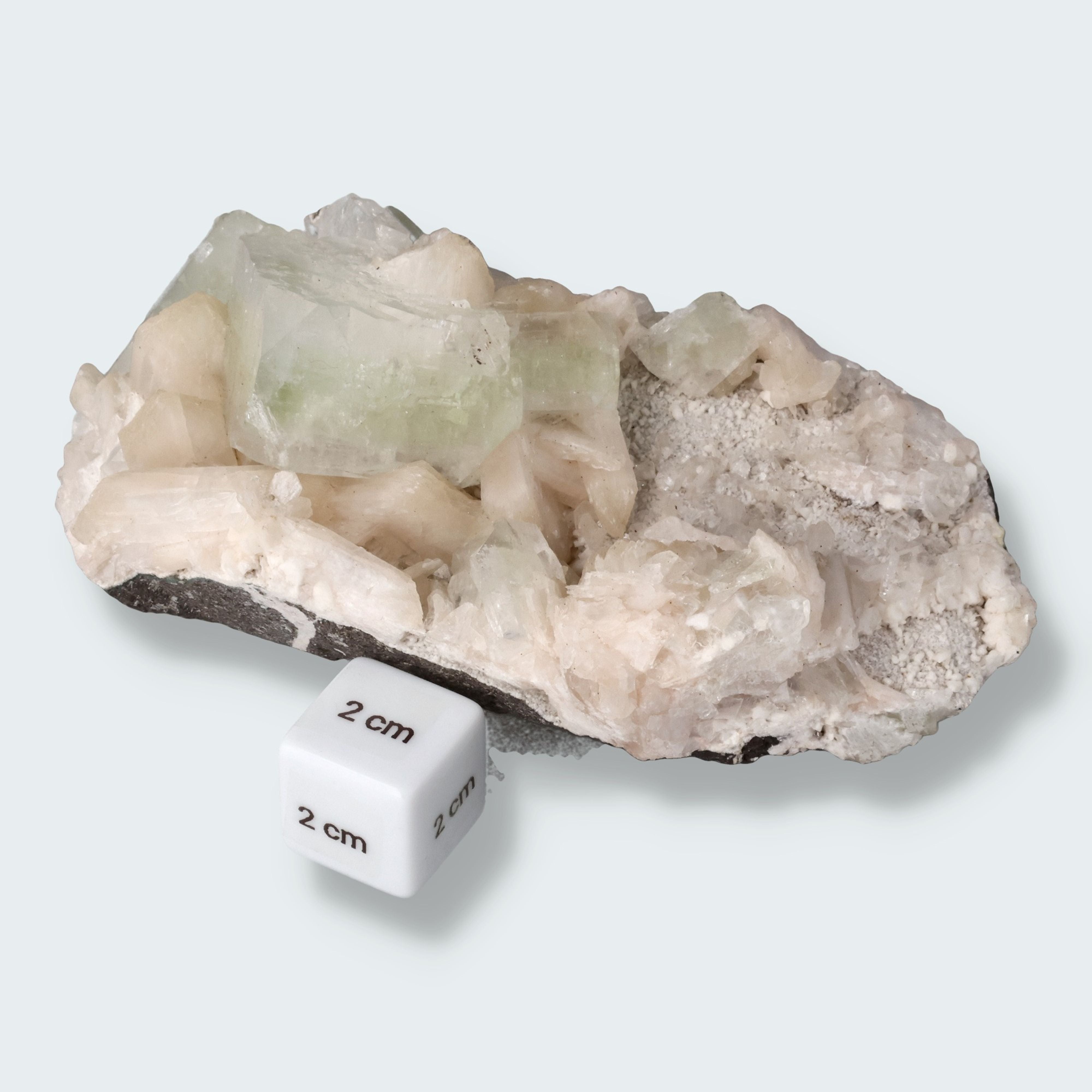 Grüner Apophyllit mit Stilbit aus Indien (499g) – Ansicht 3