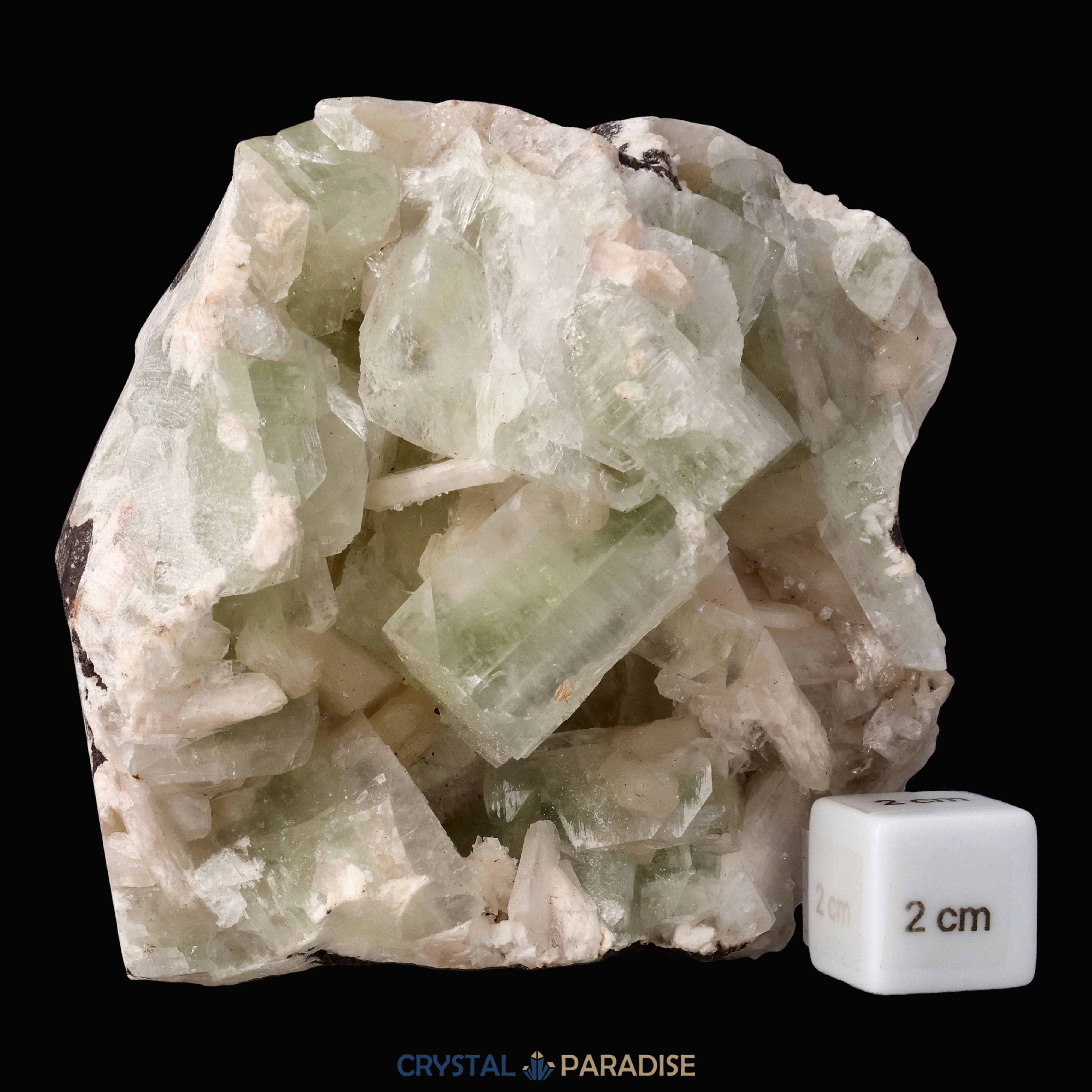 Grüner Apophyllit mit Stilbit aus Indien (786g) – Ansicht 7