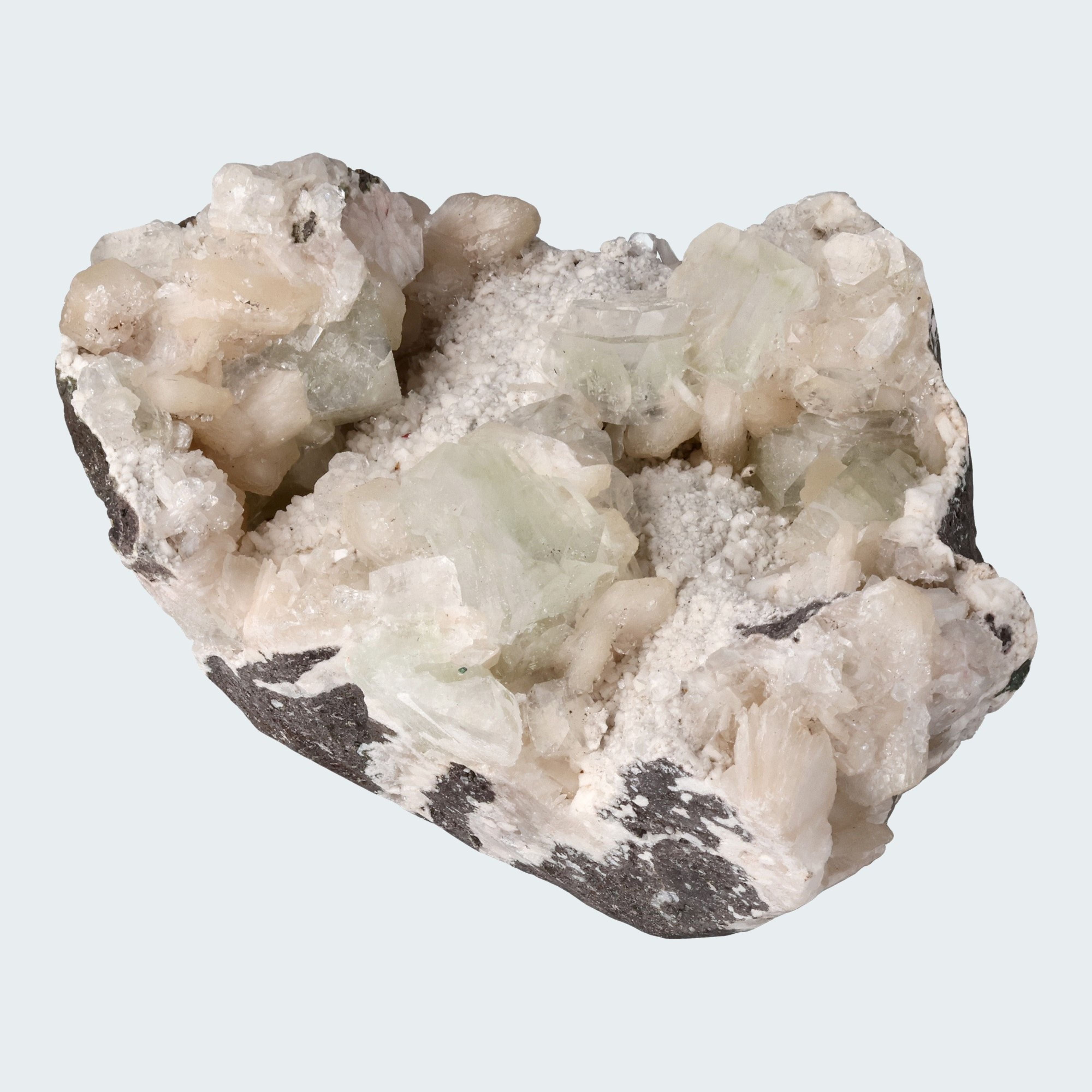 Grüner Apophyllit mit Stilbit Cluster aus Indien (1496g) – Ansicht 2