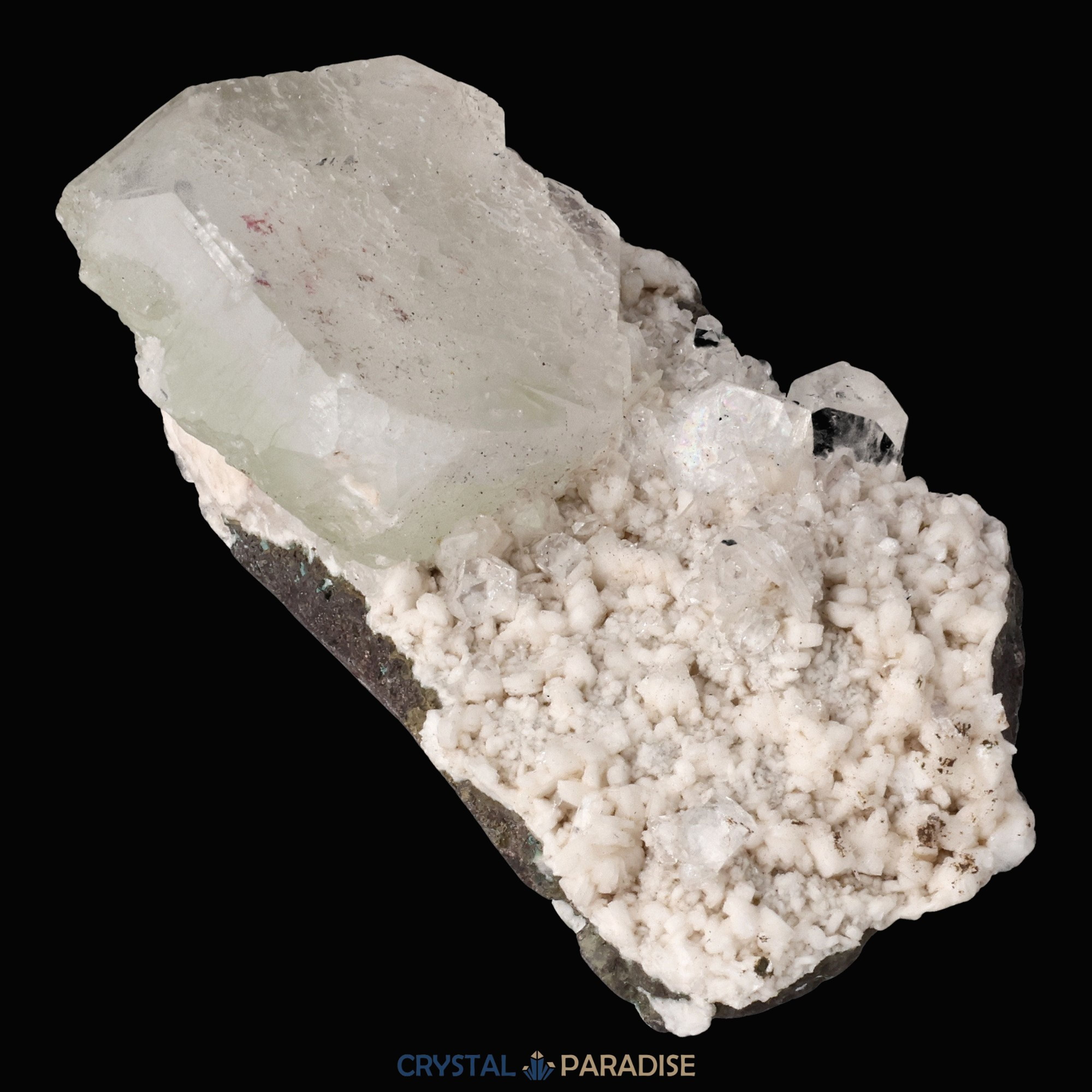 Grüner Apophyllit mit Stilbit Cluster aus Indien (191g) – Ansicht 13