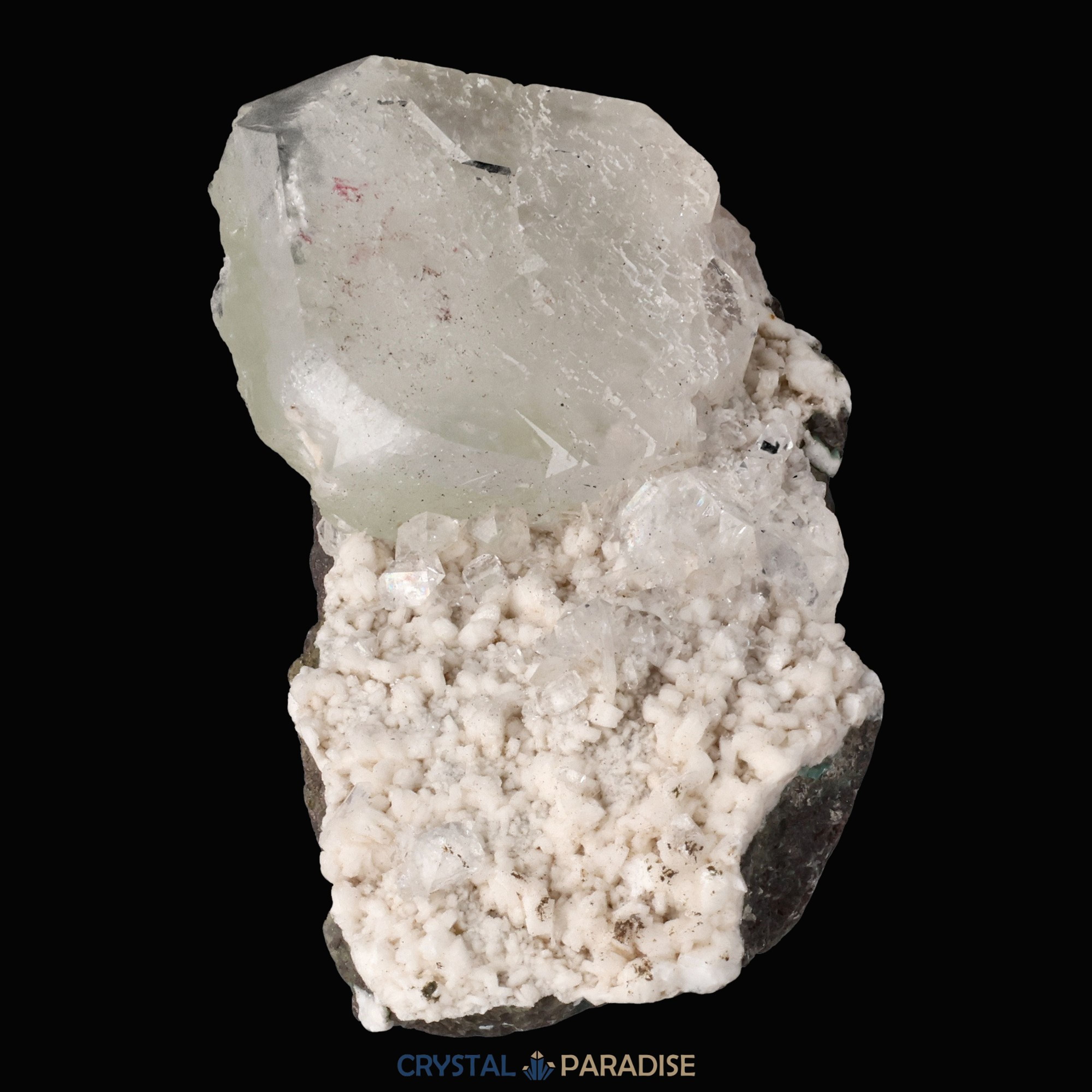 Grüner Apophyllit mit Stilbit Cluster aus Indien (191g) – Ansicht 14