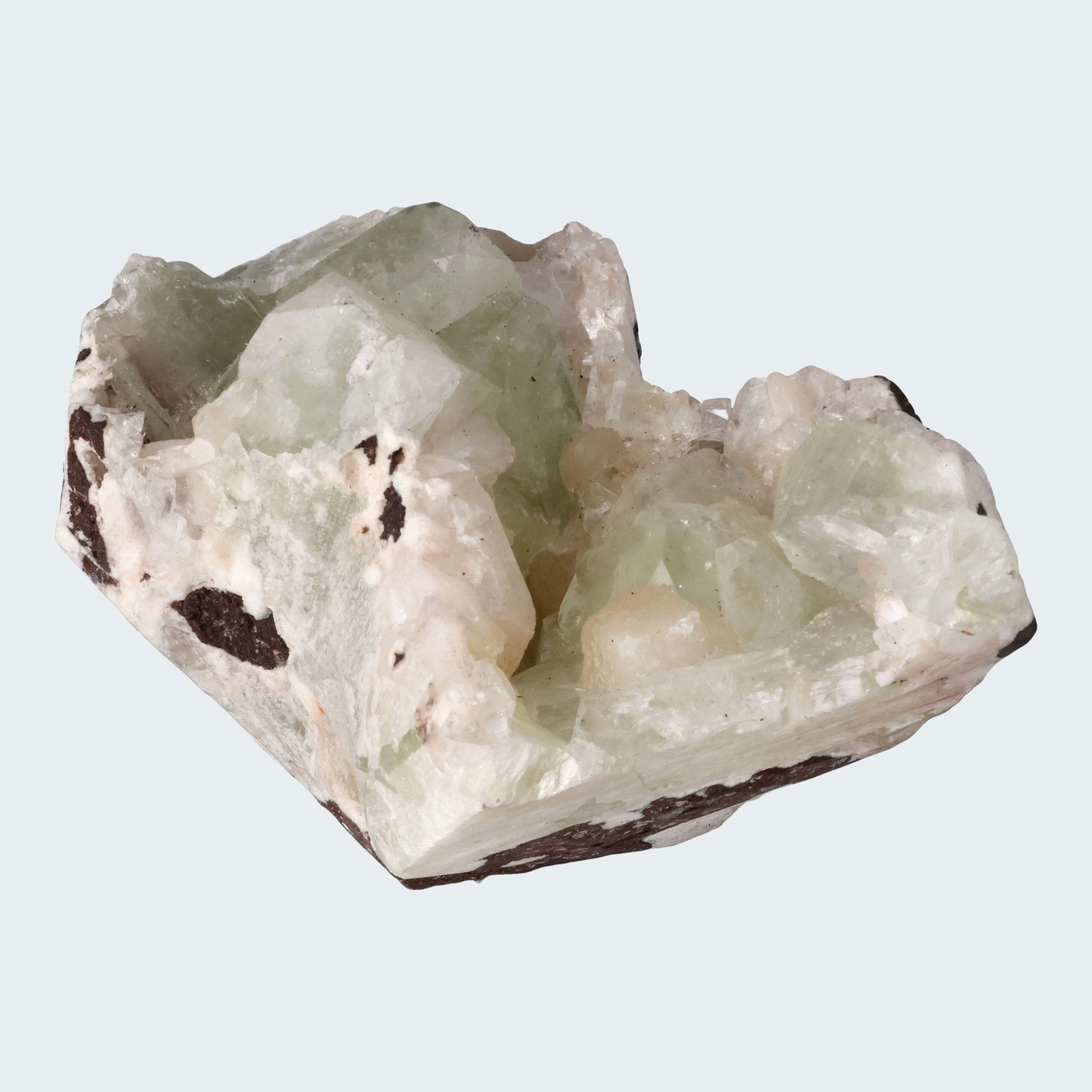 Grüner Apophyllit mit Stilbit Cluster aus Indien (477g) – Ansicht 2