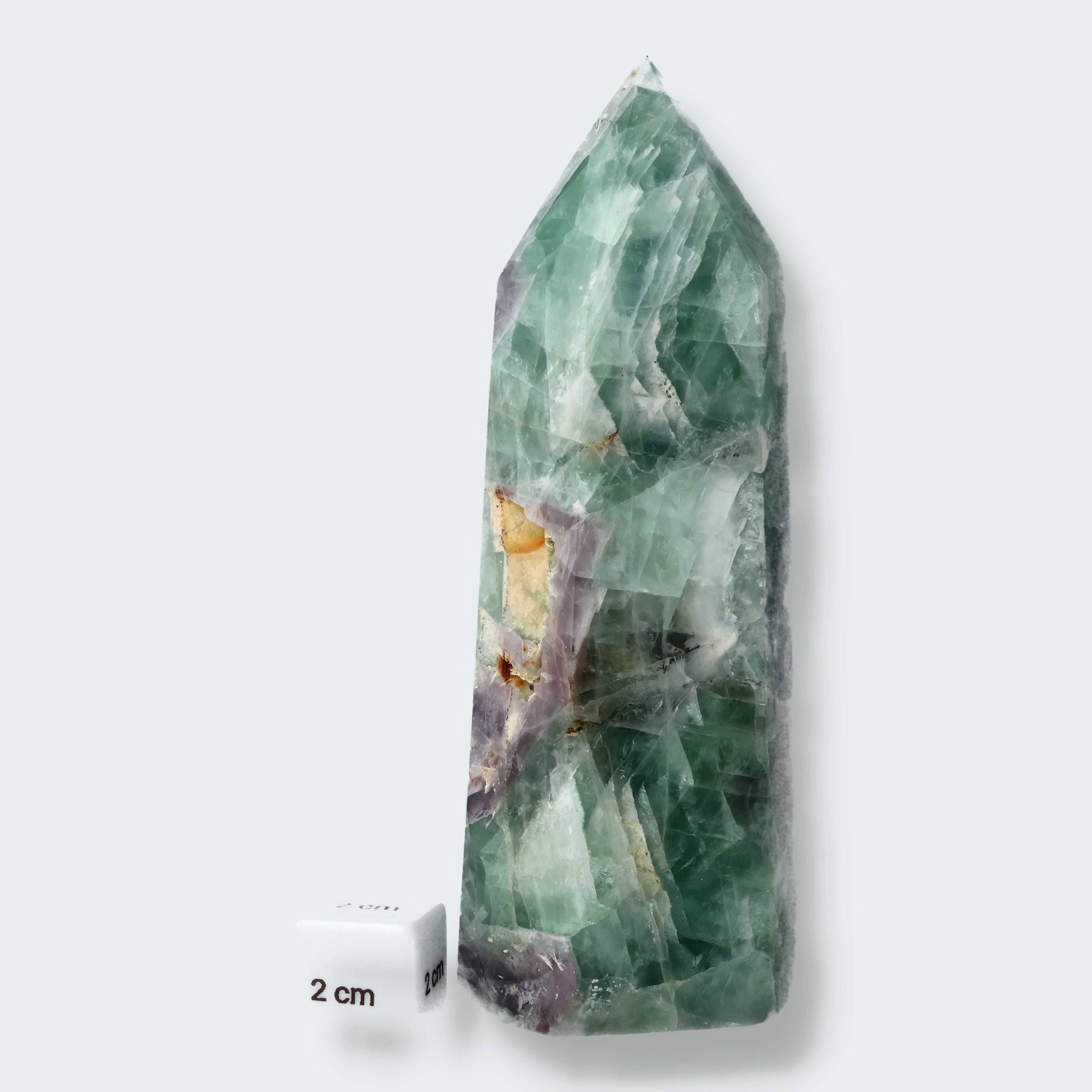 Grüner Fluorit Obelisk aus der inneren Mongolei (696g) – Ansicht 2