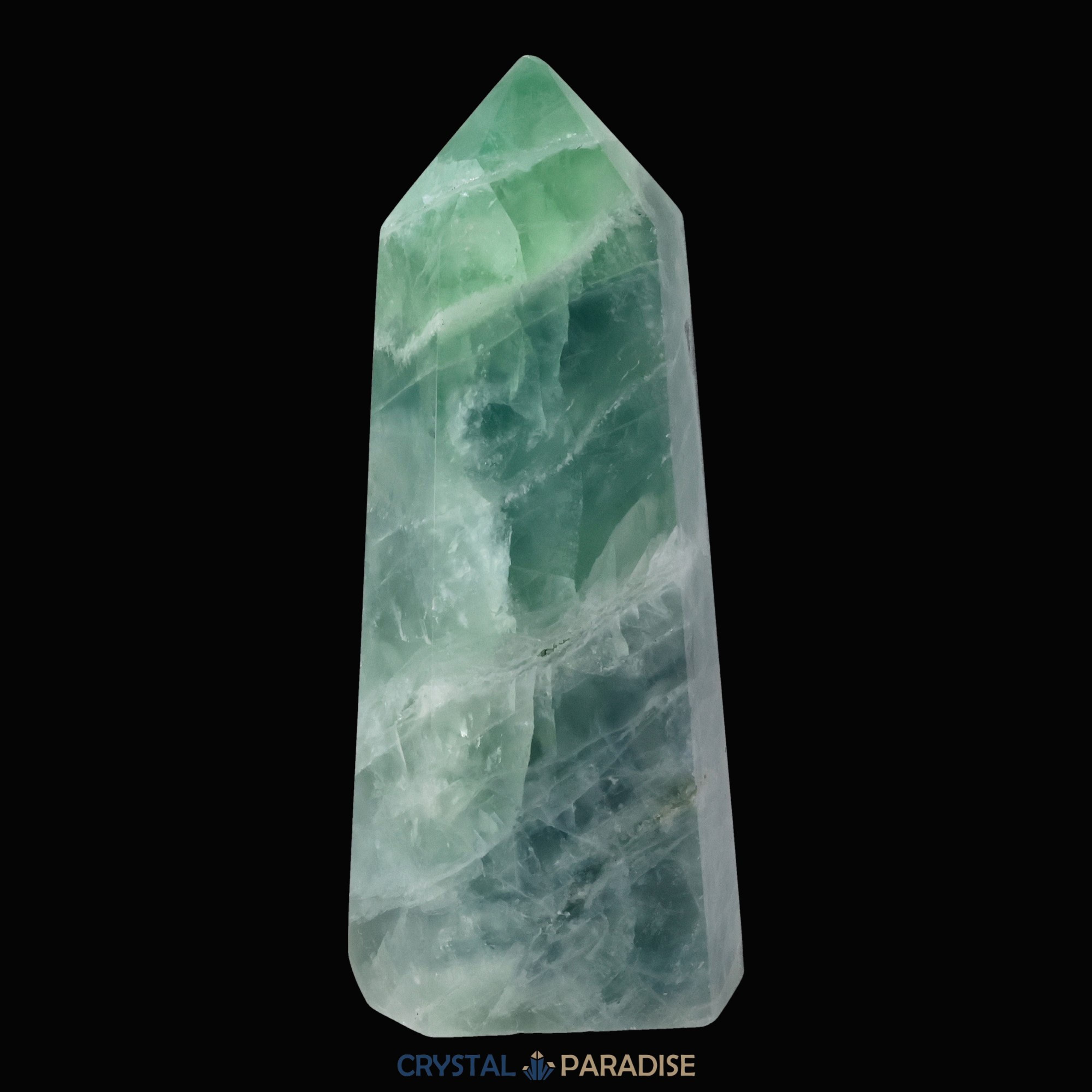Grüner Fluorit Obelisk aus der inneren Mongolei (708g) – Ansicht 9