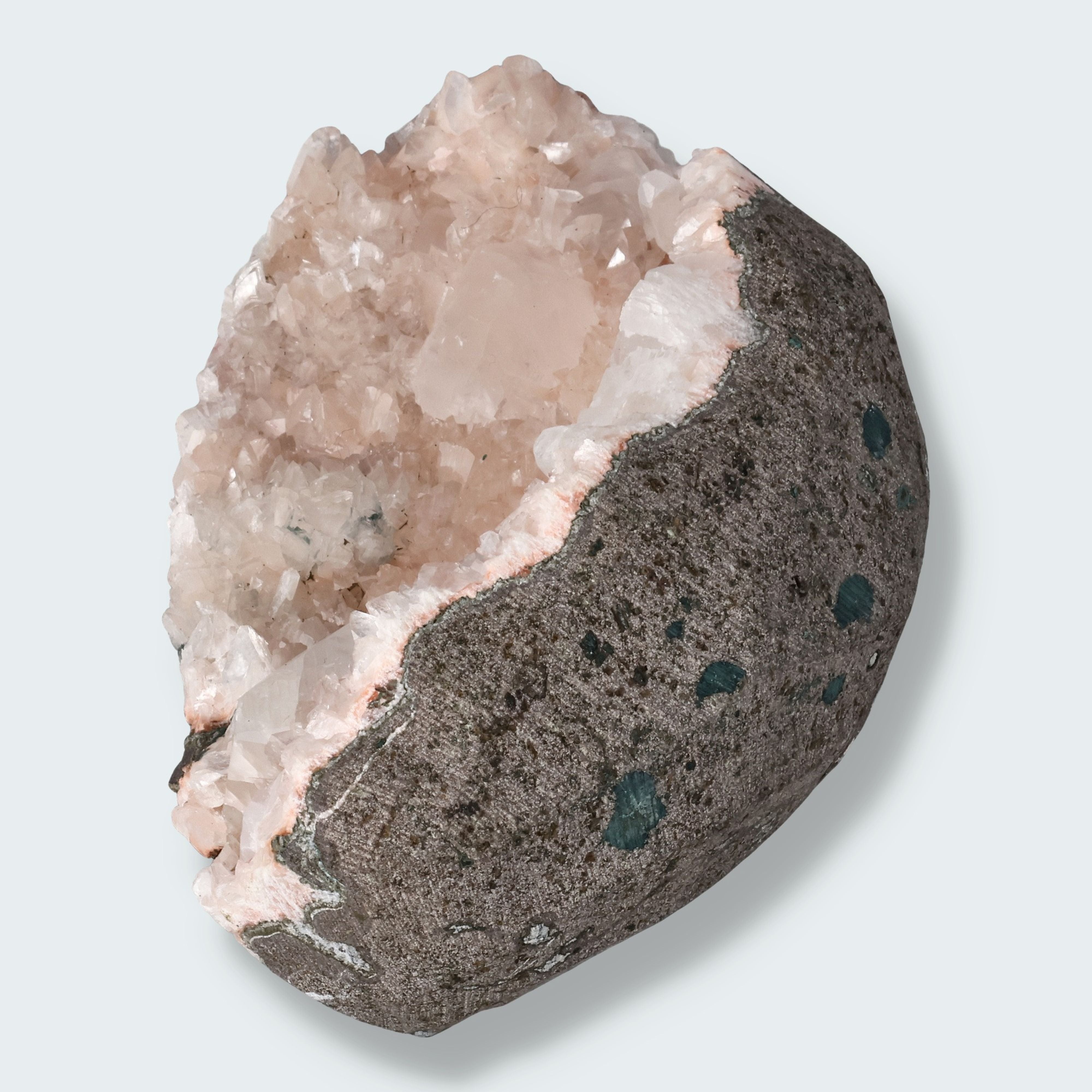 Heulandit Euzeolit Geode mit Apophyllit aus Indien (344g) – Ansicht 3