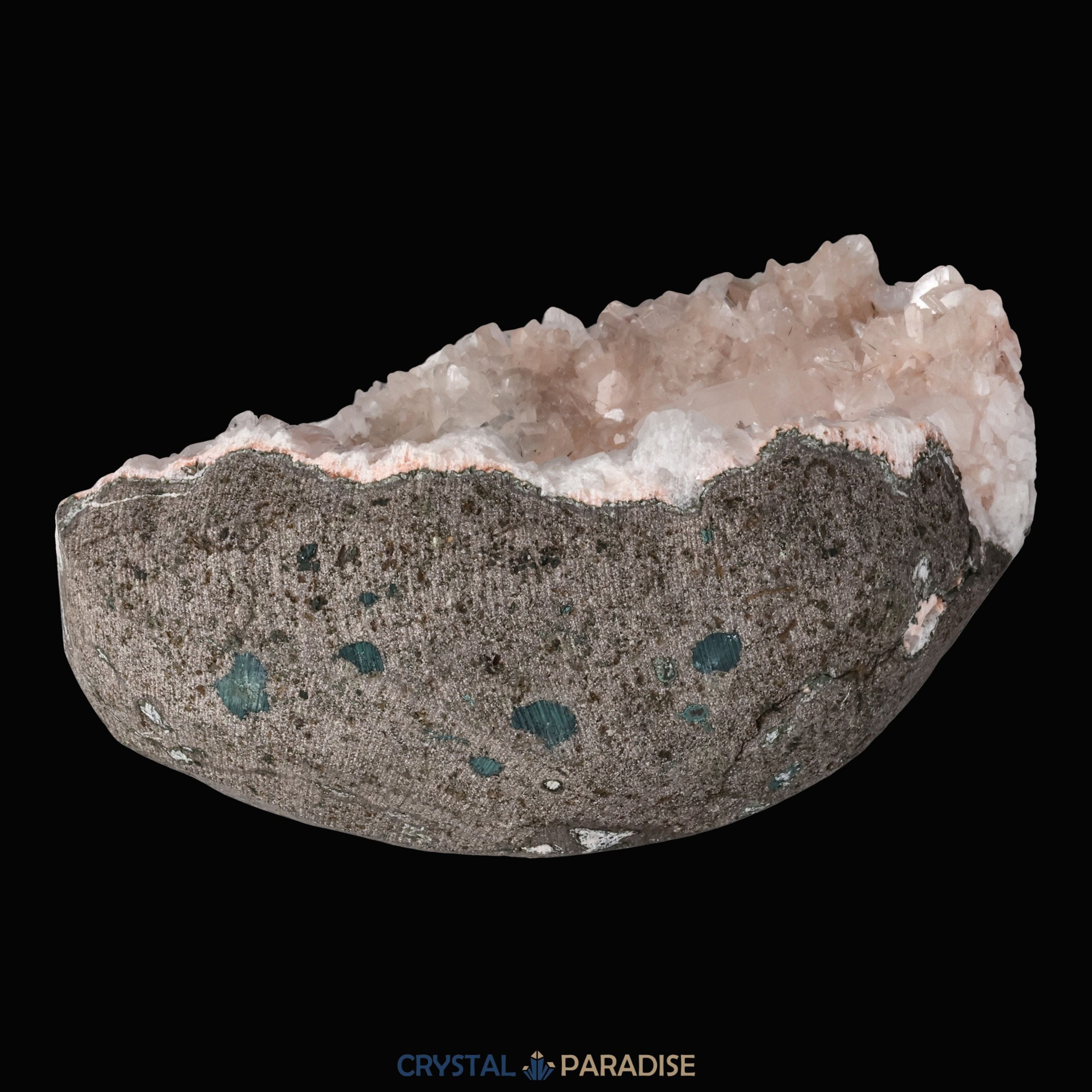 Heulandit Euzeolit Geode mit Apophyllit aus Indien (344g) – Ansicht 7