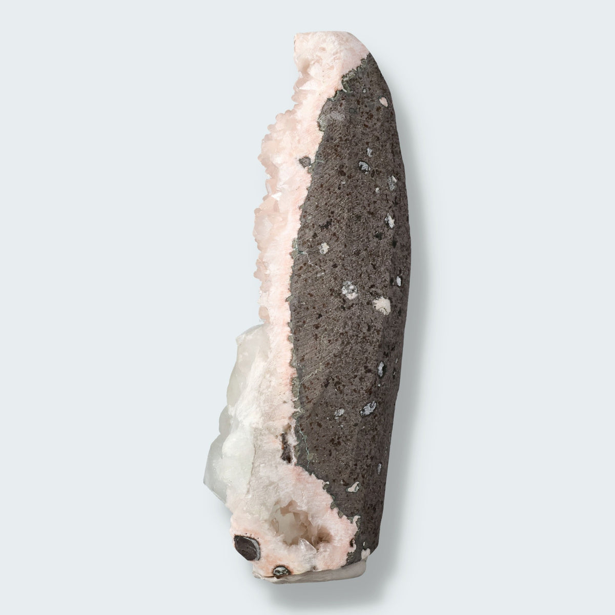 Heulandit Euzeolit Geode mit grünem Apophyllit aus Indien (625g) – Ansicht 3