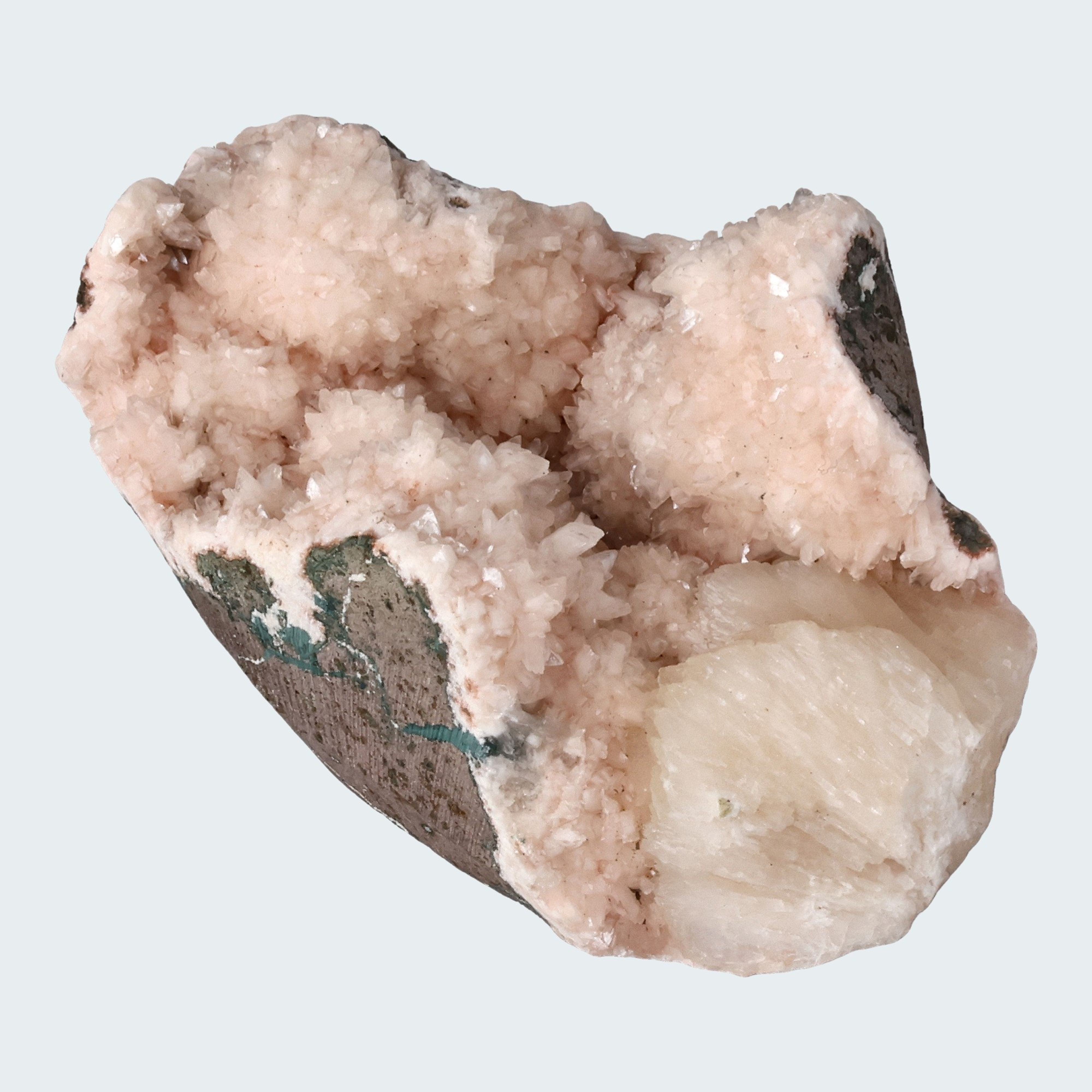 Heulandit Euzeolit Geode mit Stilbit aus Indien (213g) – Ansicht 2