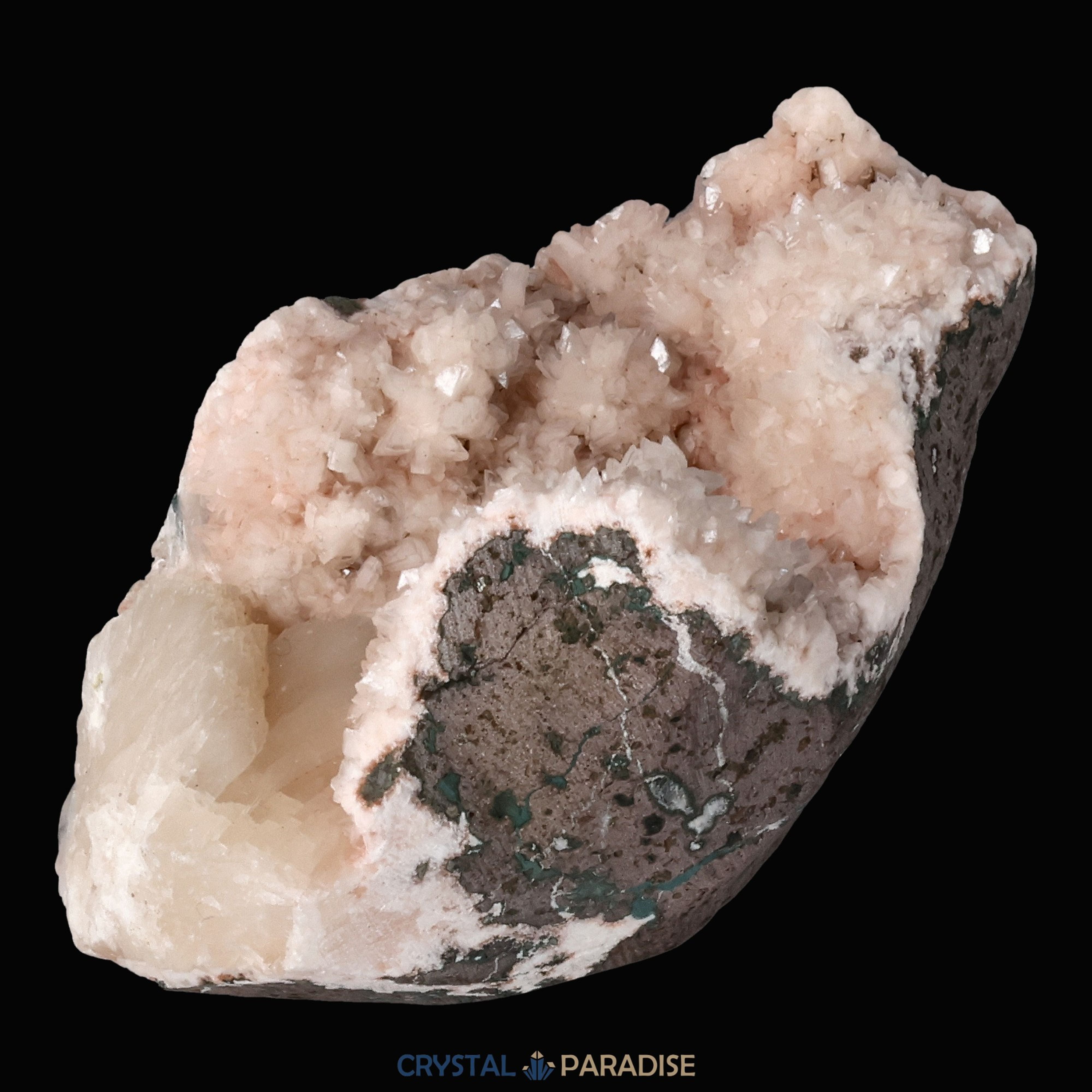 Heulandit Euzeolit Geode mit Stilbit aus Indien (213g) – Ansicht 8