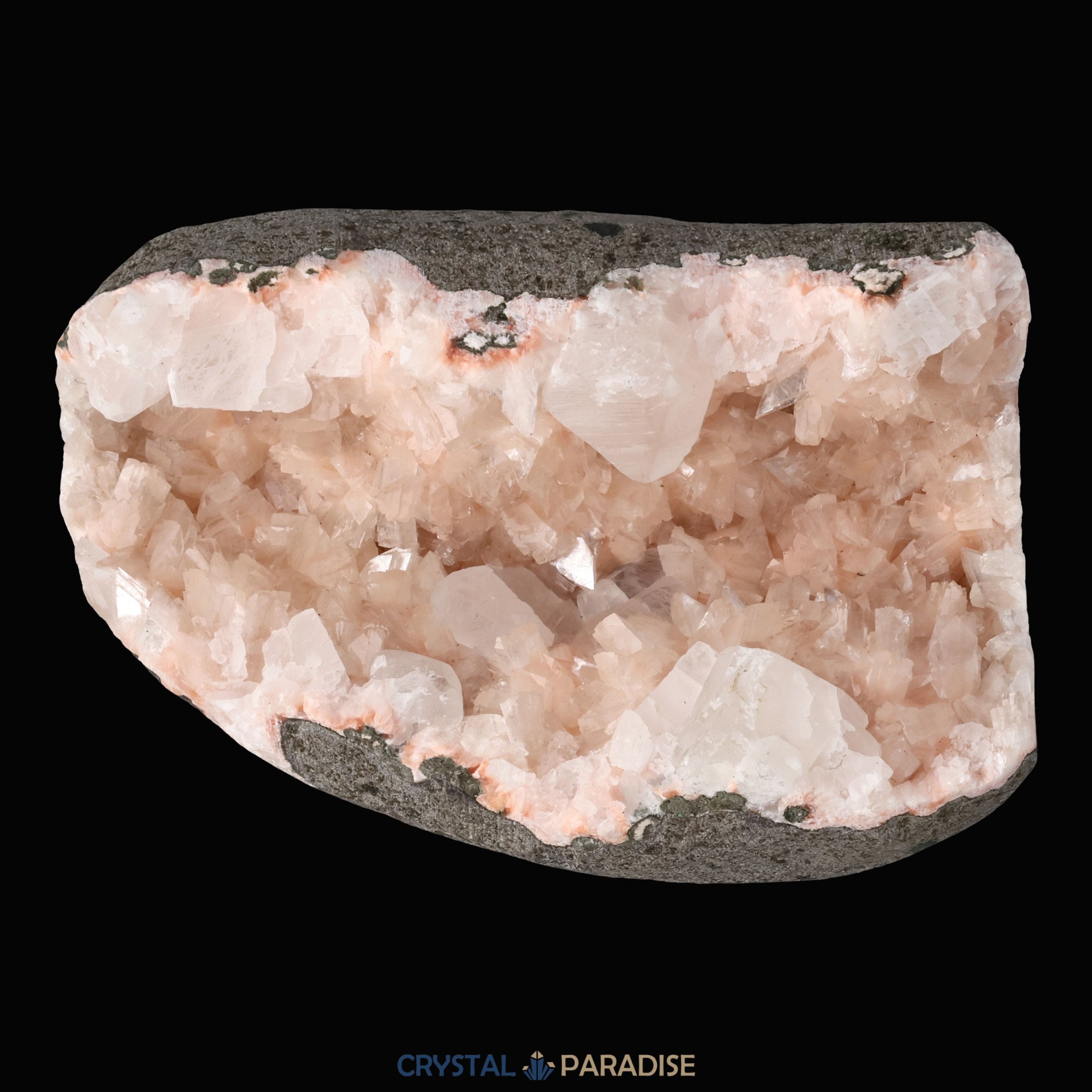 Heulandit Euzeolit Geode mit Stilbit aus Indien (414g) – Ansicht 3